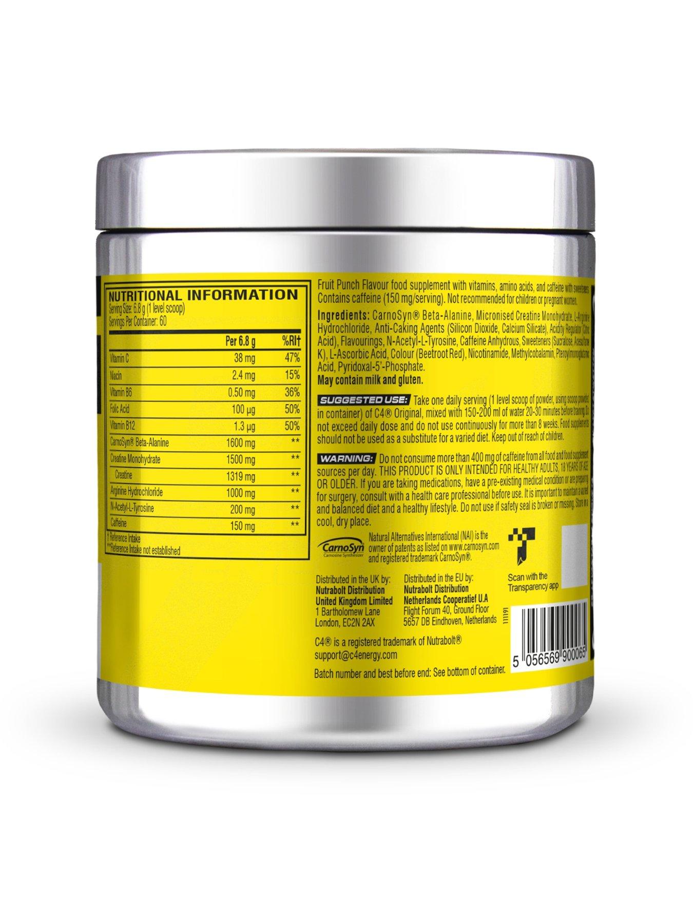 Image 2 of 2 of C4 Original Pre-Workout Powder - Fruit Punch - 408g
