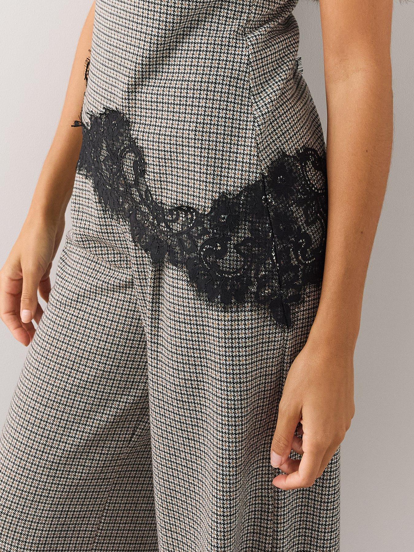 Image 4 of 6 of The Very Collection Asymmetric Lace Trim Check Top Co ord - Multi