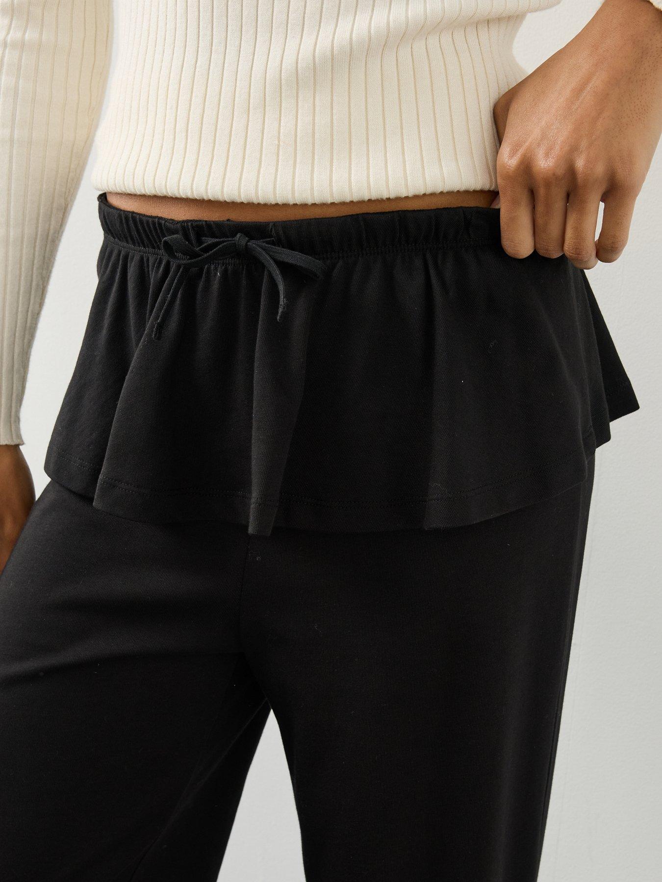 Image 5 of 6 of The Very Collection Frill Wide Leg Trouser&nbsp;- Black