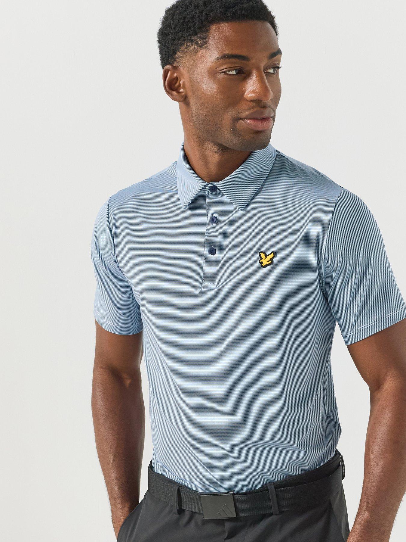 Image 1 of 5 of Lyle & Scott Golf Mens Golf Microstripe Polo - Navy
