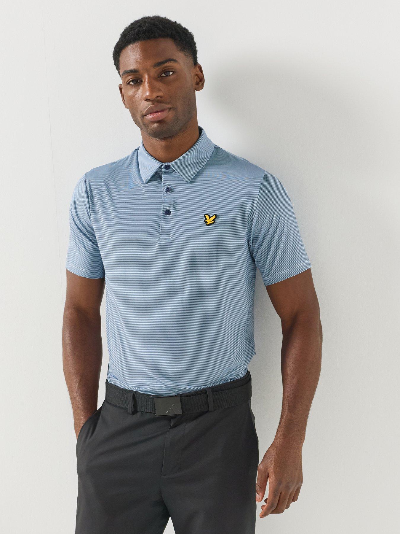 Image 4 of 5 of Lyle & Scott Golf Mens Golf Microstripe Polo - Navy