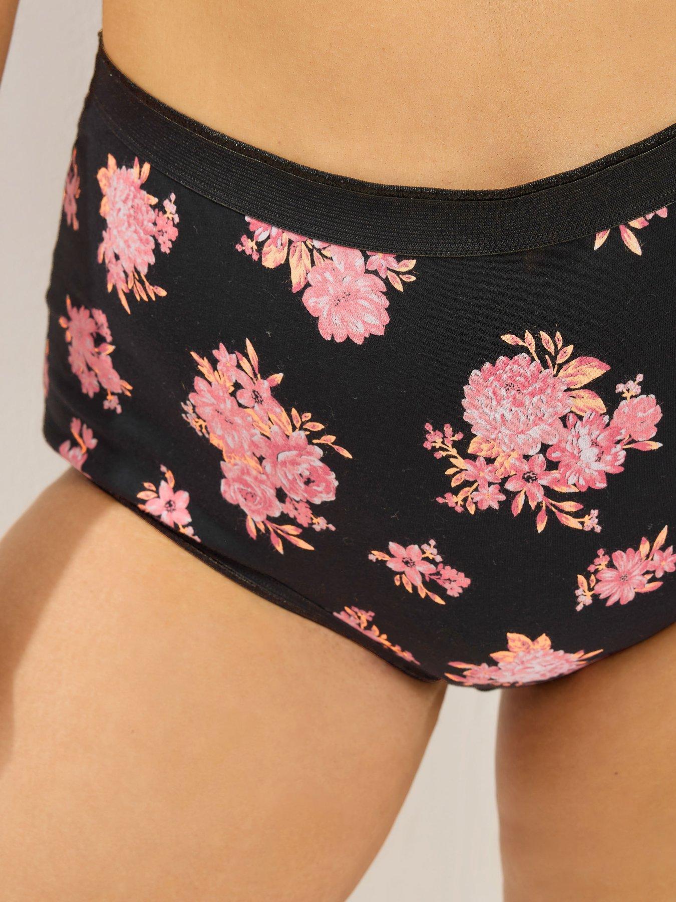 Image 4 of 4 of Yours Curve 5 Pack Dahlia Full Briefs - Multi