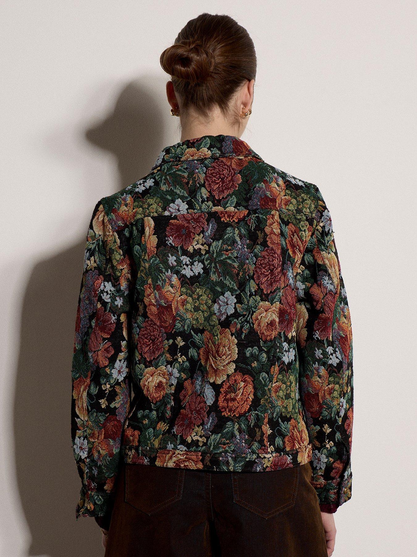 Image 2 of 5 of Apricot Dark Floral Tapestry Jacket - Multi