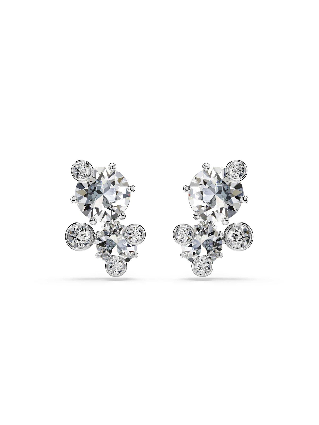 Image 2 of 5 of Swarovski Constella Stud Earrings - Silver