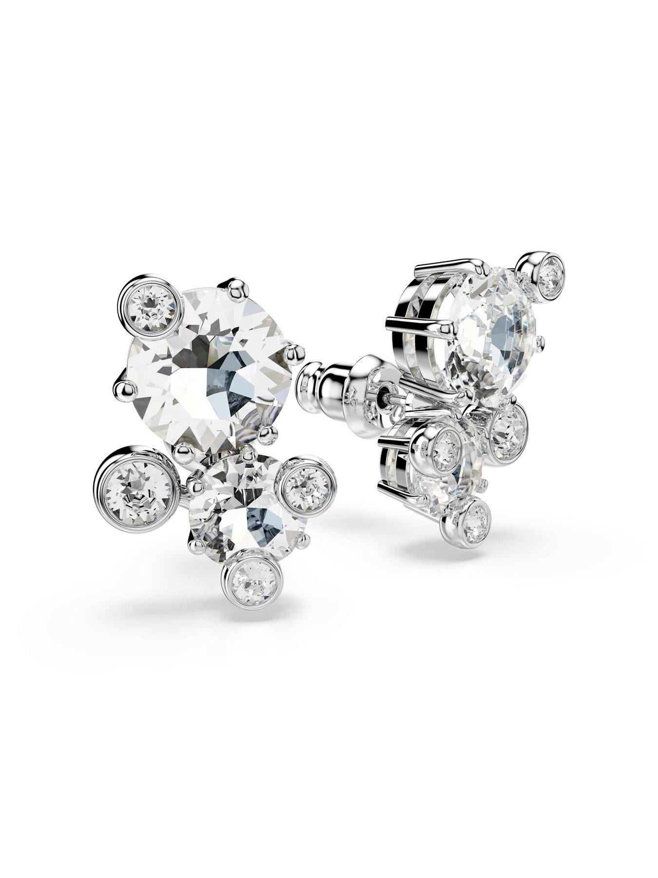 Image 4 of 5 of Swarovski Constella Stud Earrings - Silver