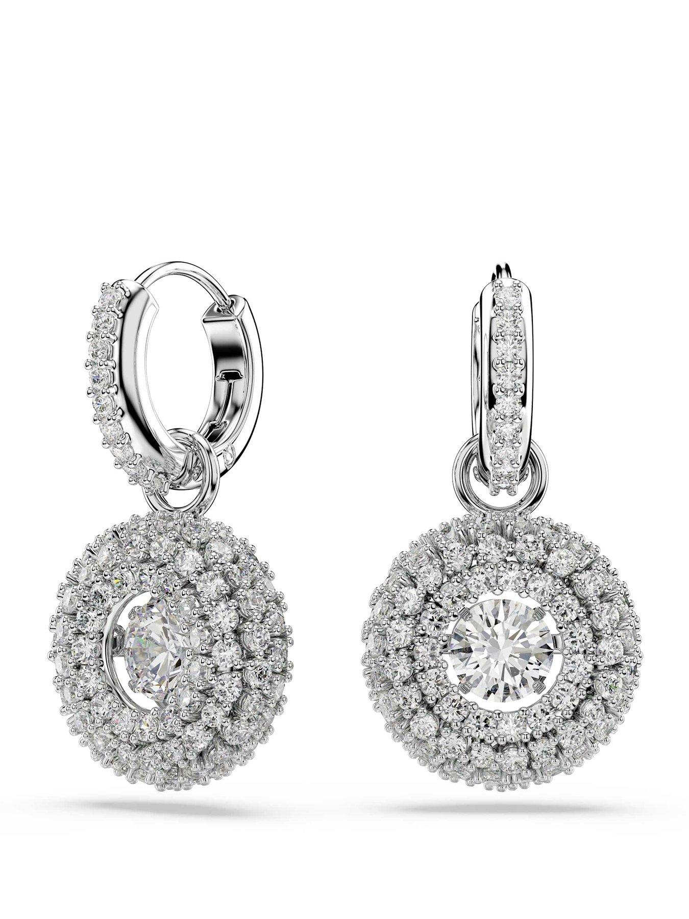 Swarovski 5738193 Sublima drop hoop round cut earrings Jewellery - Image 4