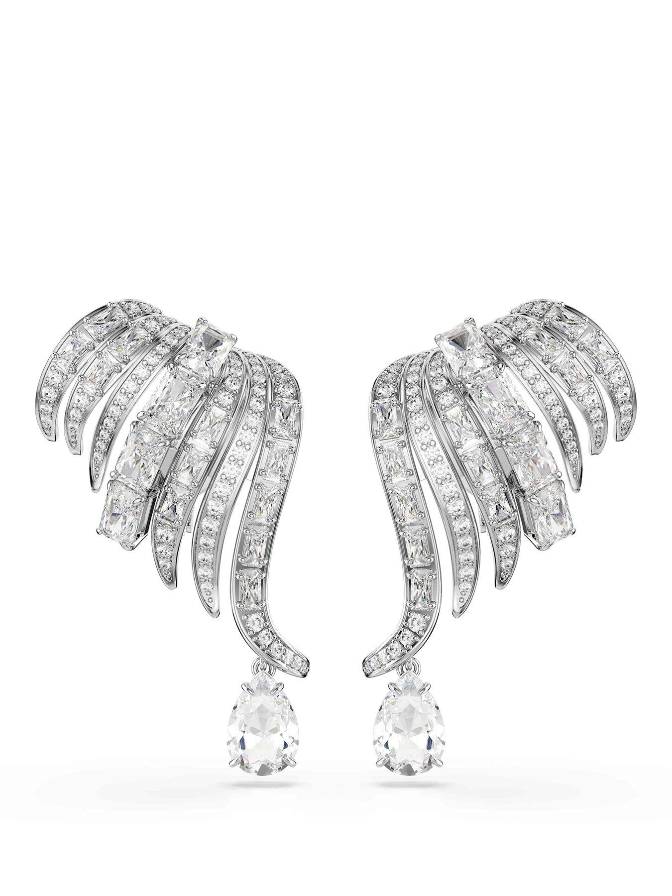 Image 1 of 5 of Swarovski Vienna Clip Earrings - Silver