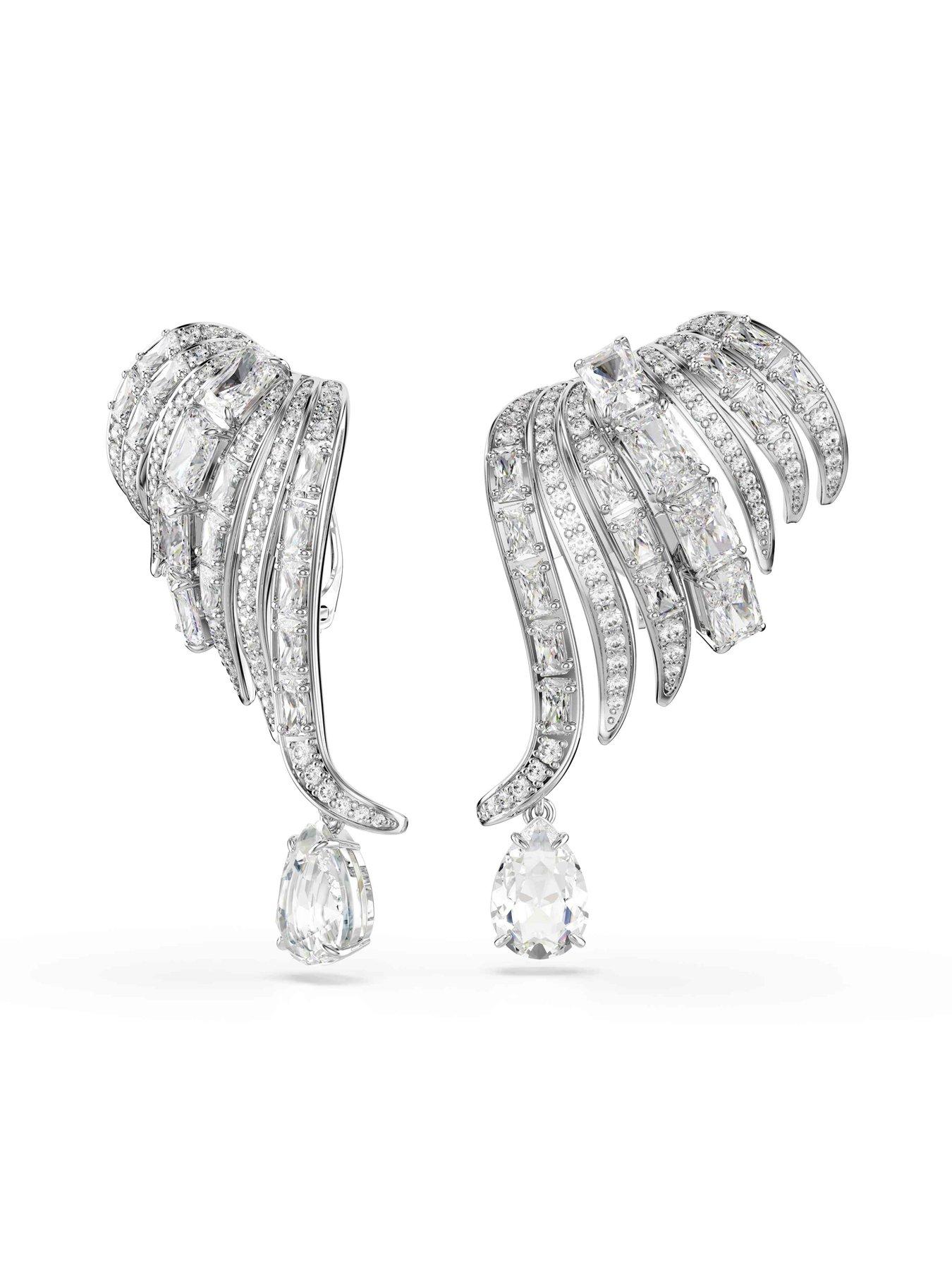 Image 2 of 5 of Swarovski Vienna Clip Earrings - Silver