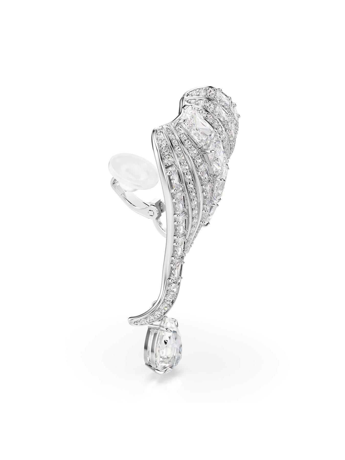 Image 3 of 5 of Swarovski Vienna Clip Earrings - Silver