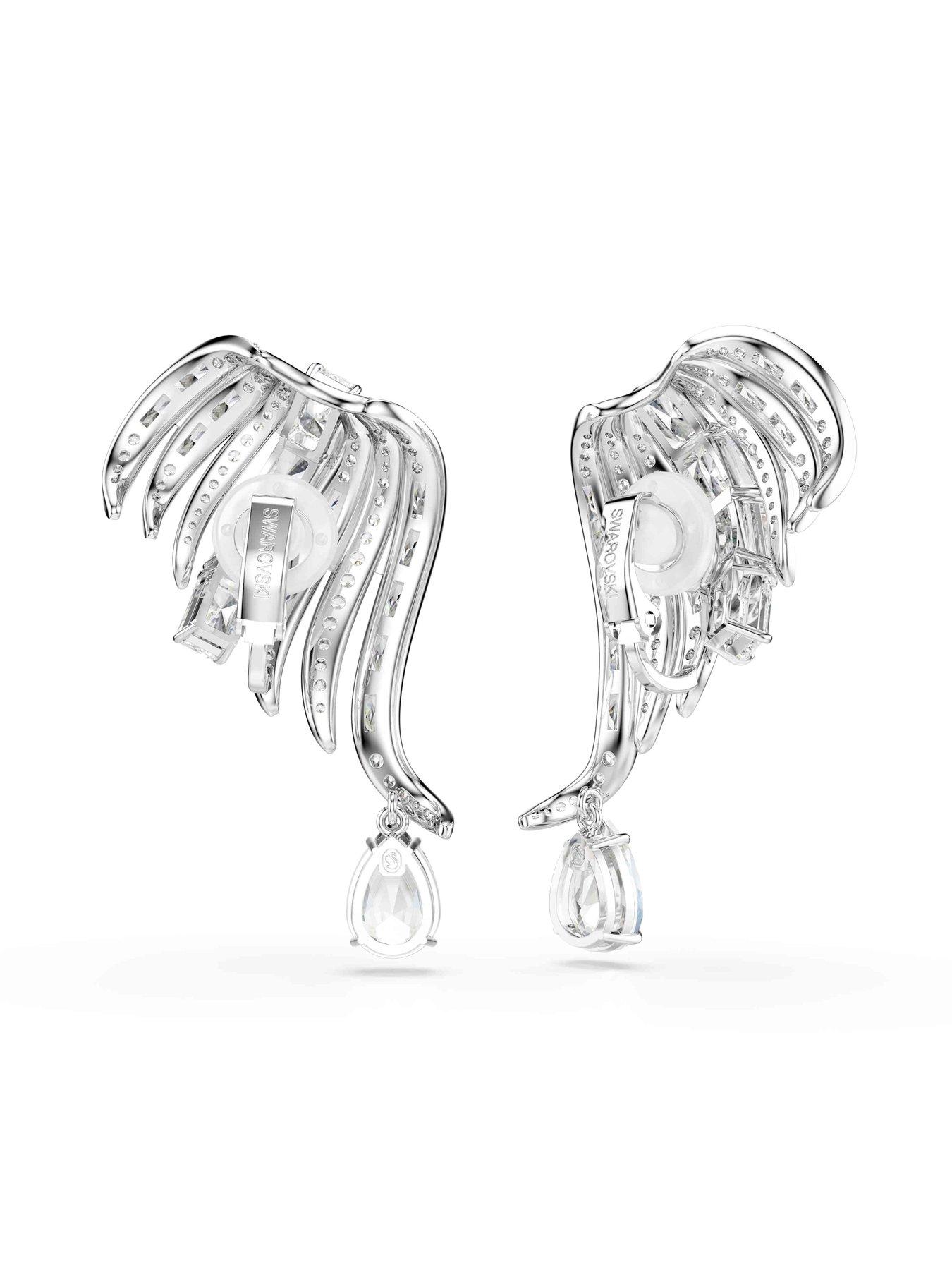 Image 4 of 5 of Swarovski Vienna Clip Earrings - Silver