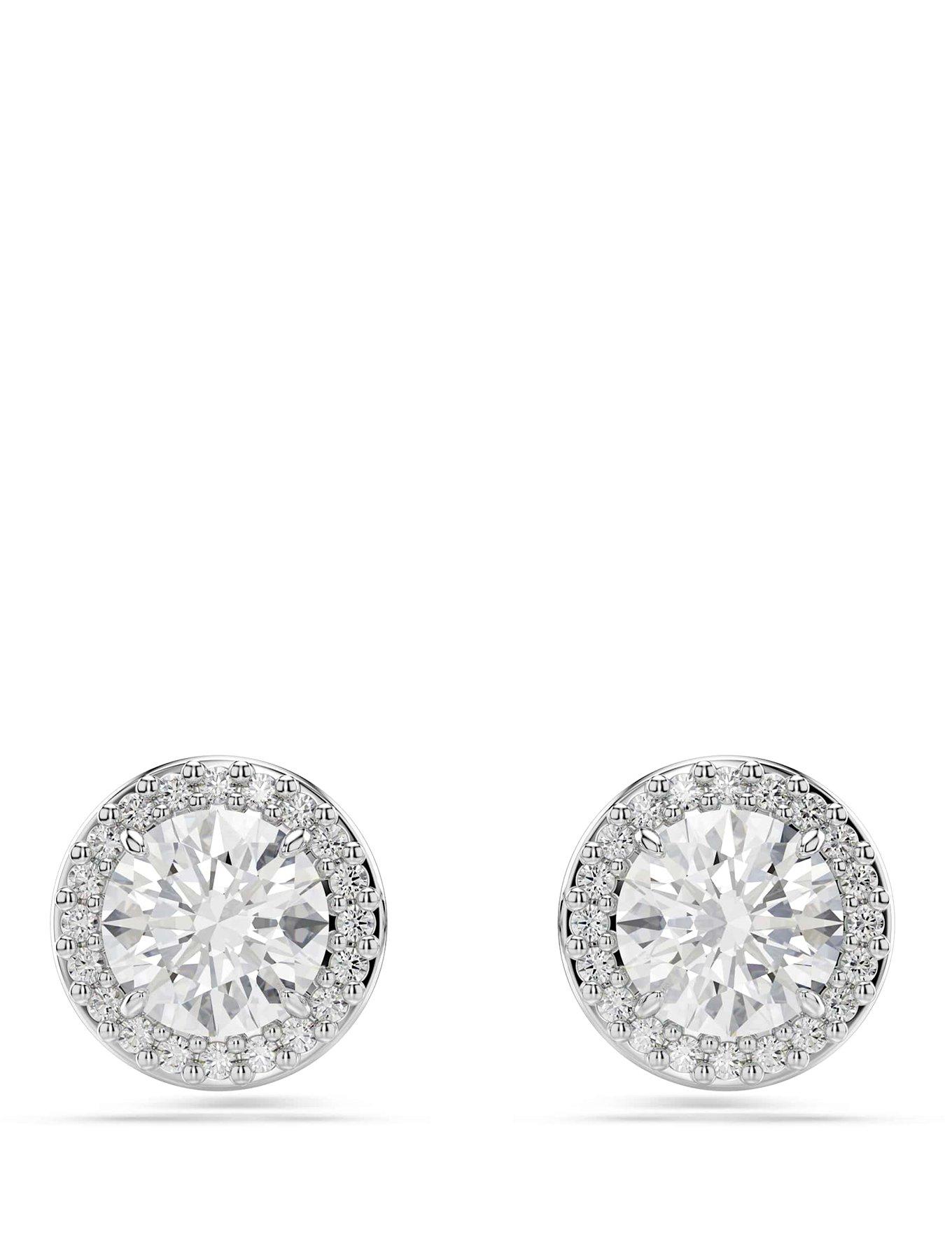Swarovski Jewellery Silver/White Swarovski Una Angelic Round Cut Pave Stud Earrings 0.9 X 0.9Cm - Image 15