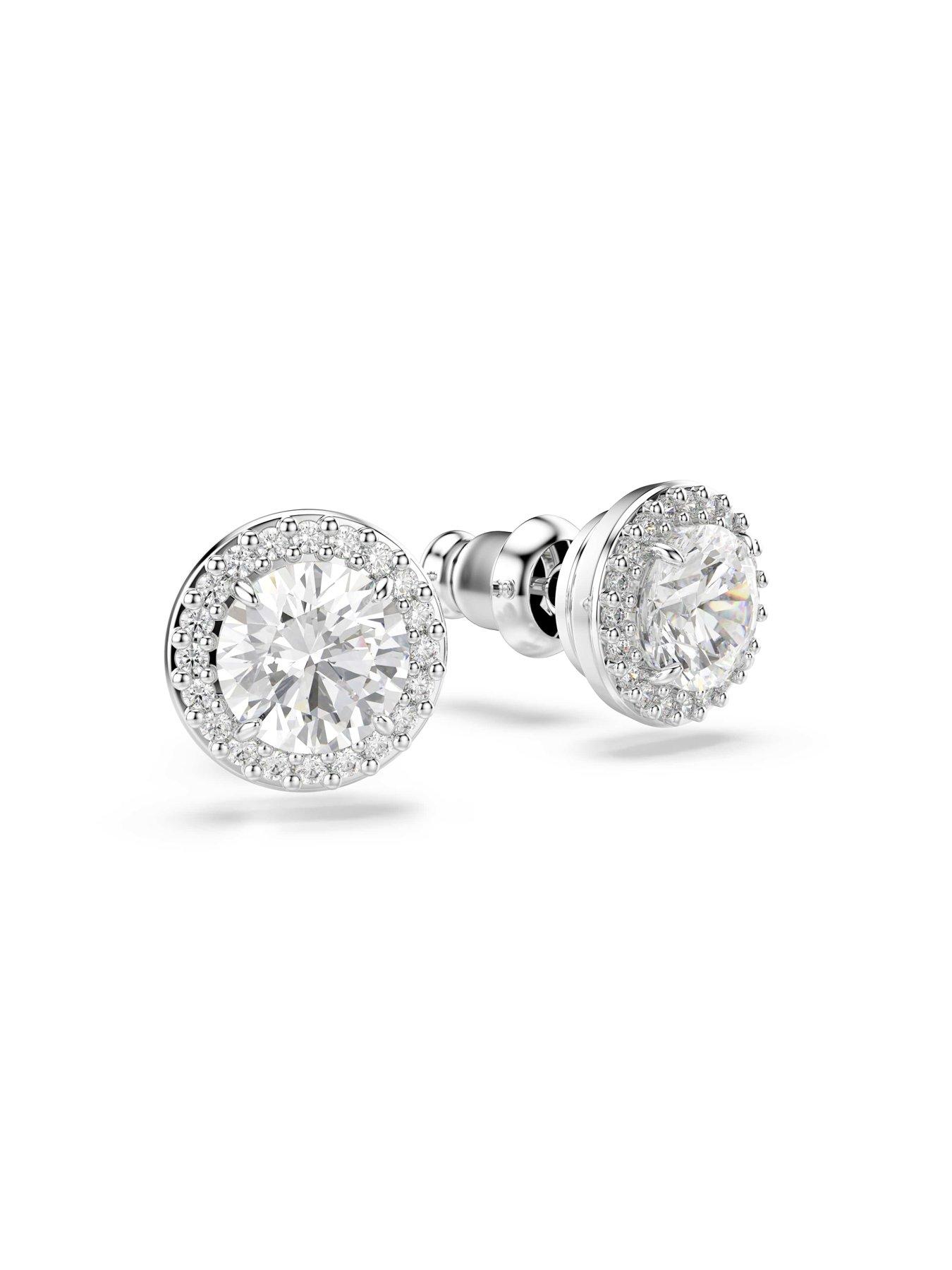 Image 3 of 5 of Swarovski Una Angelic Stud Earrings - Silver