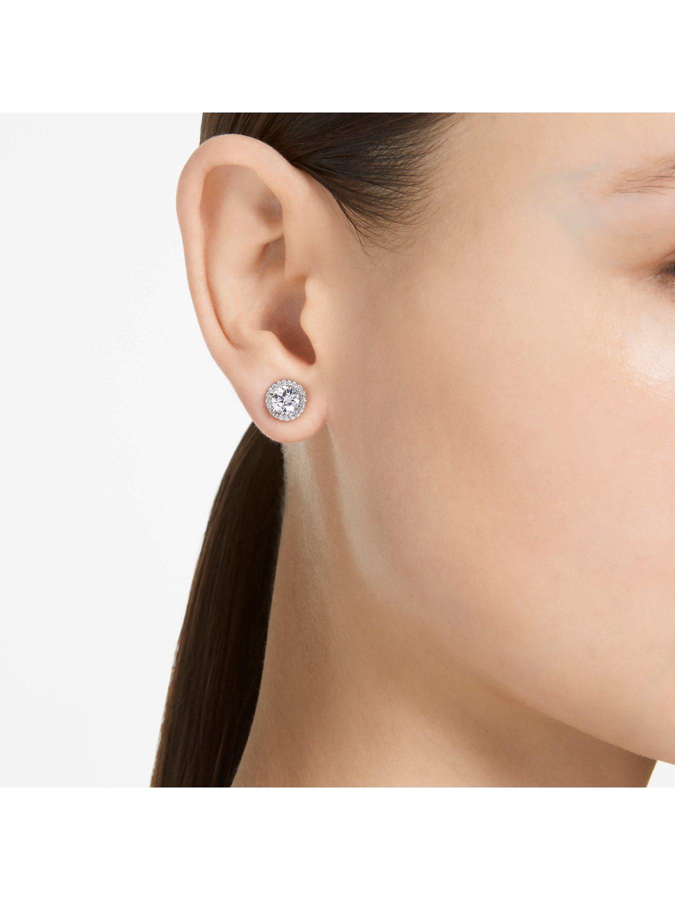 Image 5 of 5 of Swarovski Una Angelic Stud Earrings - Silver