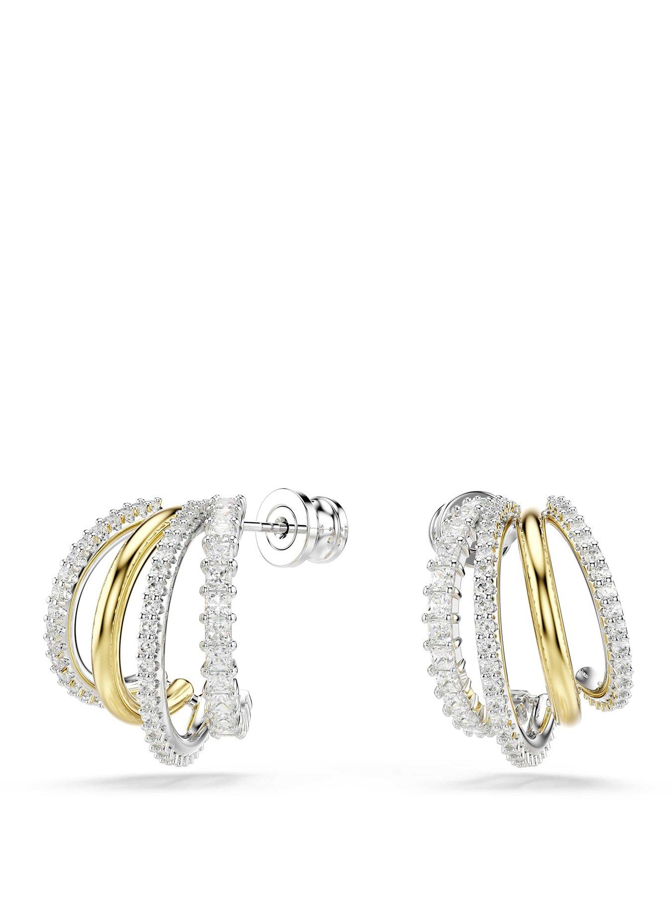 Image 1 of 5 of Swarovski Hyperbola Hoop Earrings - Mixed