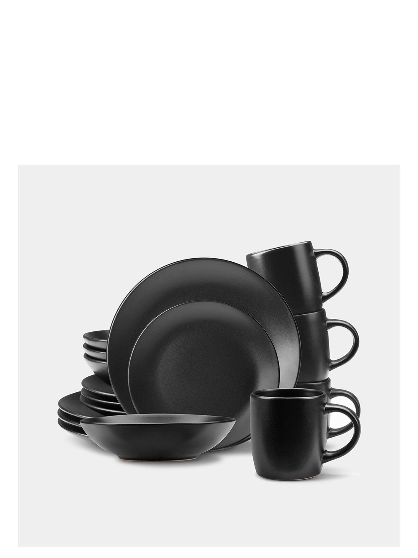 Image 2 of 6 of Vonshef Matte Black Dinner Set - 16pc