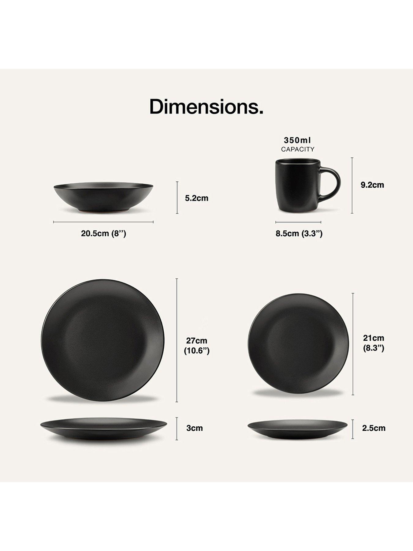 Image 3 of 6 of Vonshef Matte Black Dinner Set - 16pc
