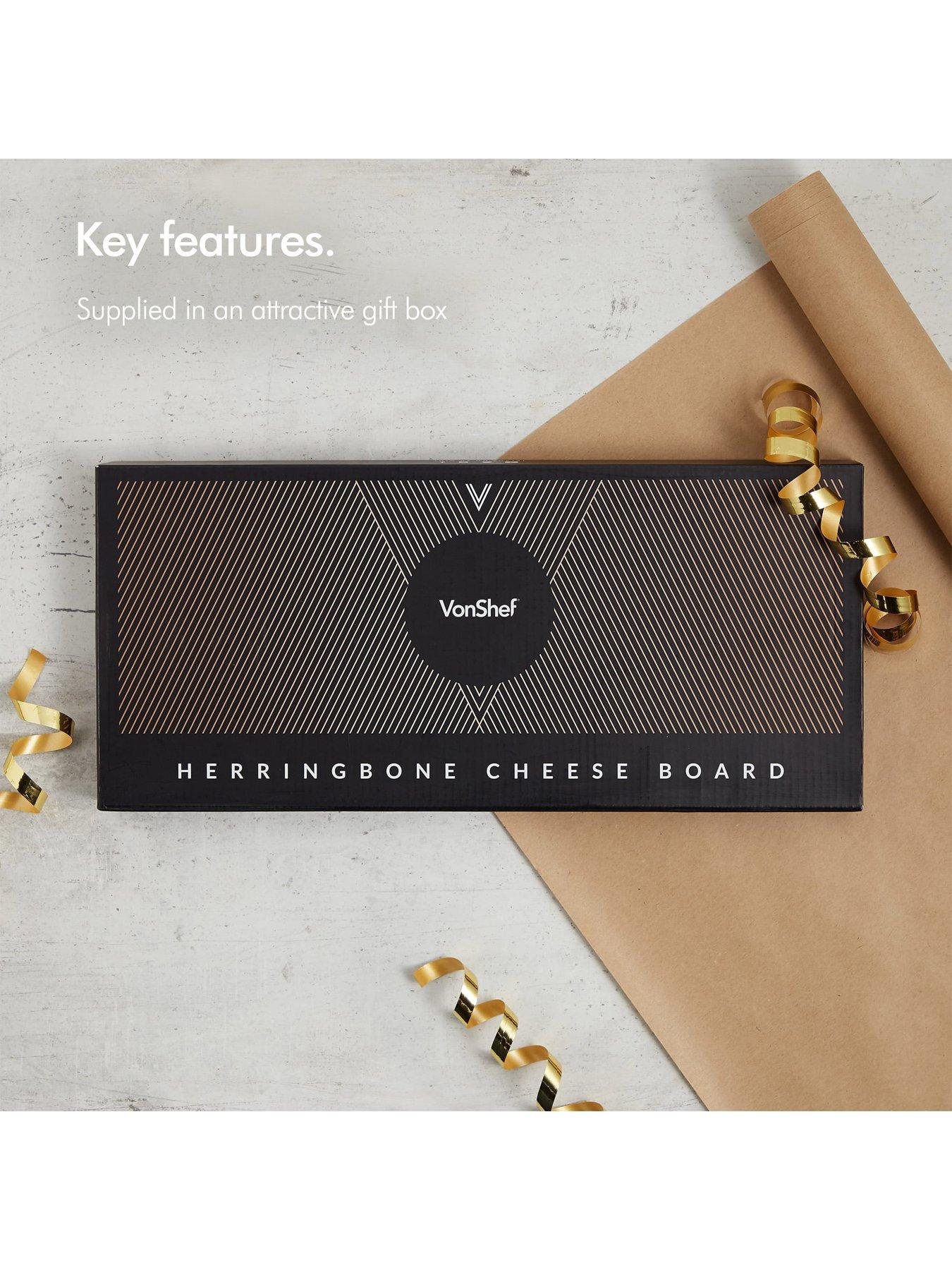 Image 5 of 7 of Vonshef Herringbone Cheese Board Set
