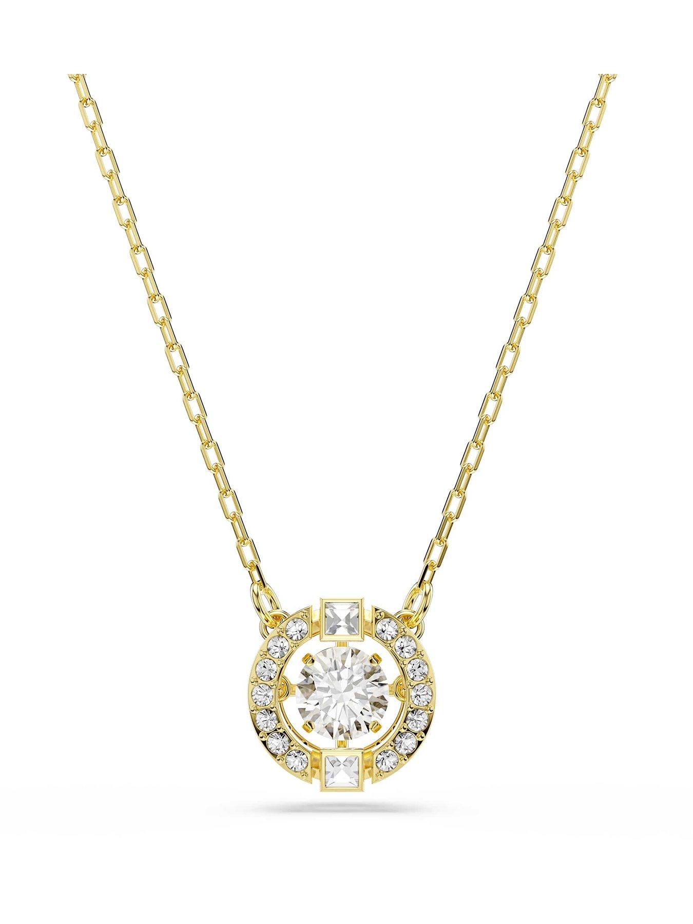 Swarovski Unisex White Una Angelic Pendant, Mixed Cuts, 18K Gold Finish - Image 5