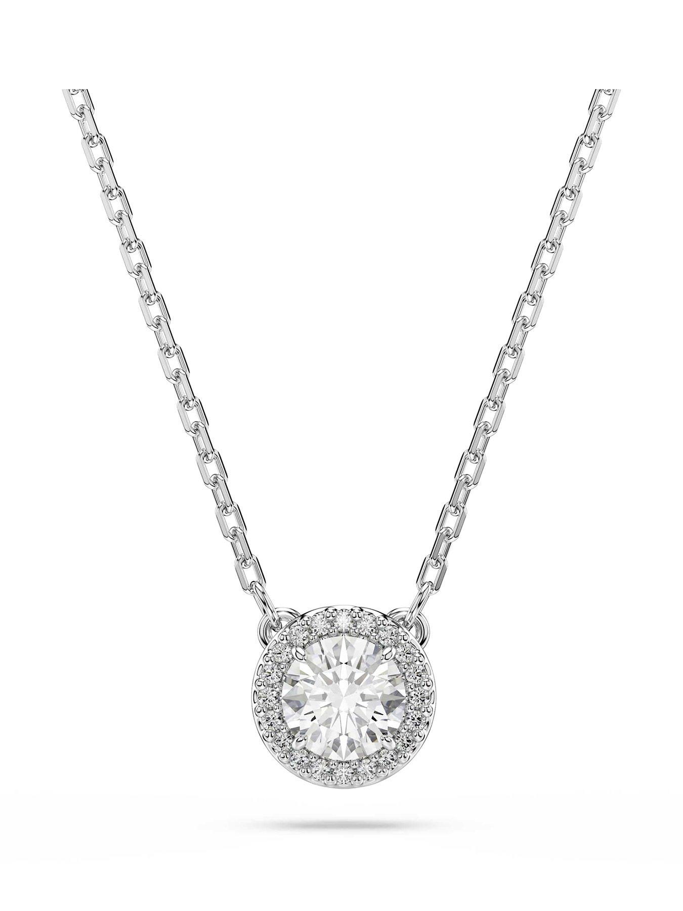 Swarovski Una Angelic Pendant  Round Cut  Pavé  White  Rhodium Plated - Image 12