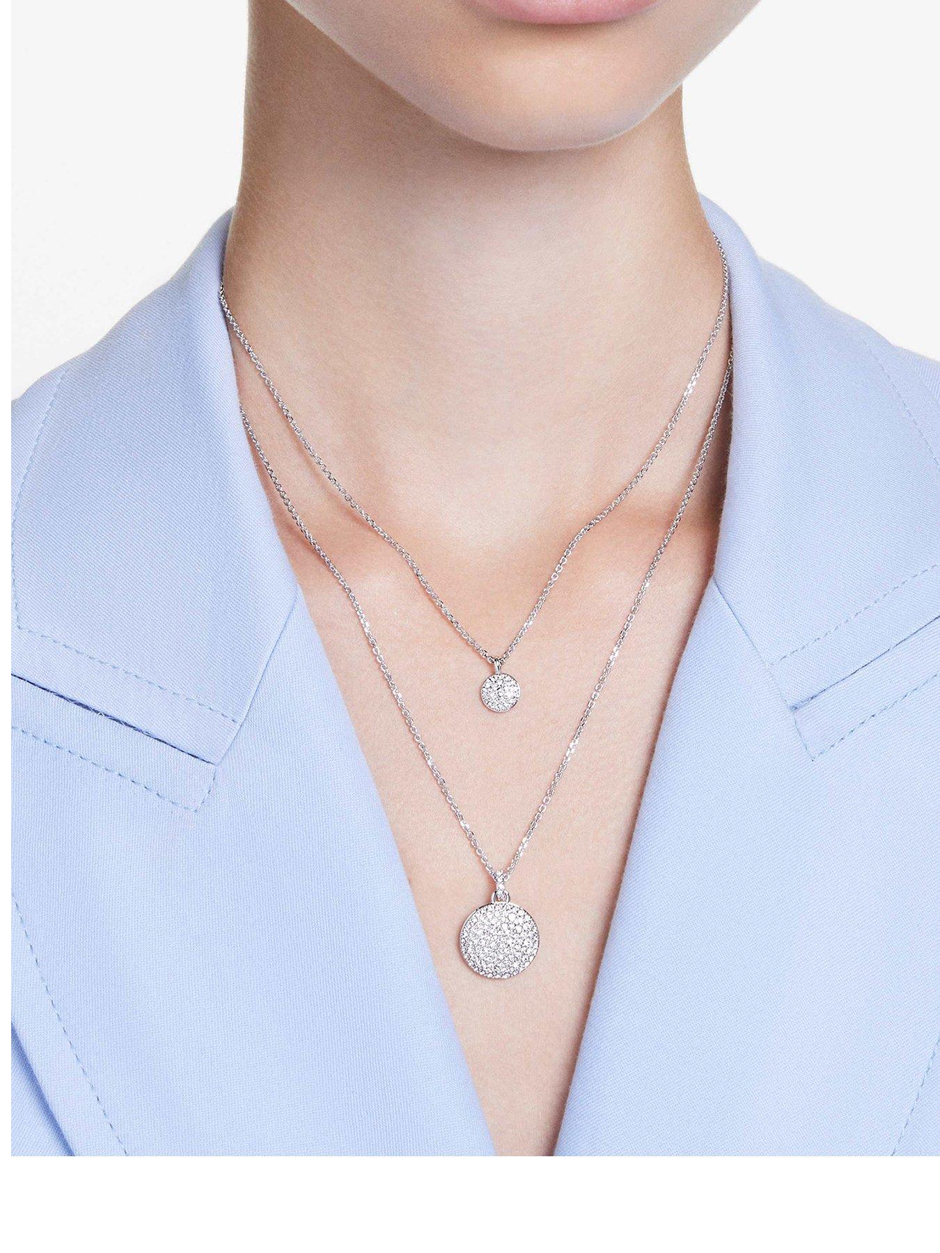 Image 1 of 7 of Swarovski Sublima Layered Pendant - Silver
