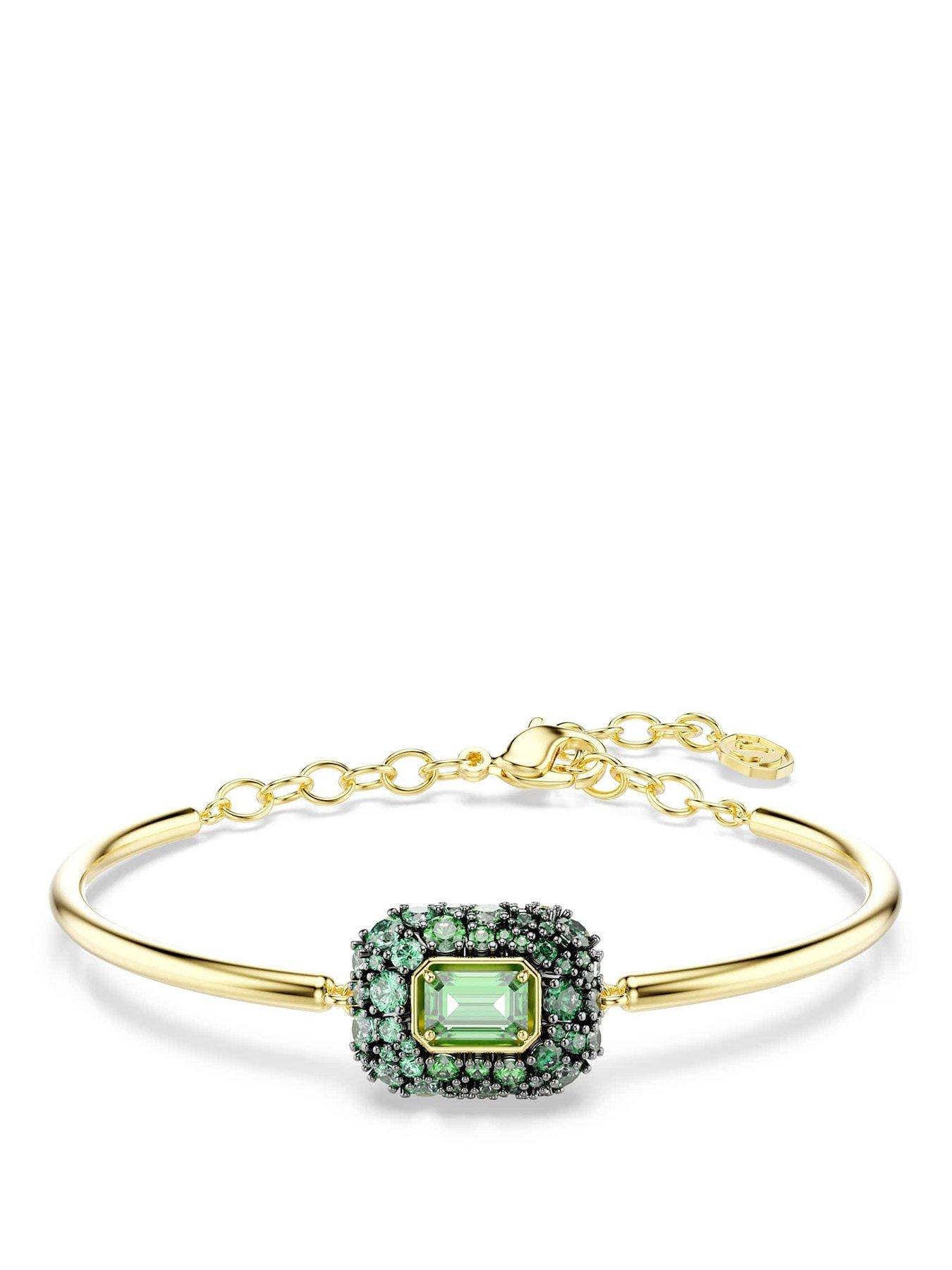 Swarovski Sublima Collection, Octagon Cut, Green, 18k Gold Finish - Image 4