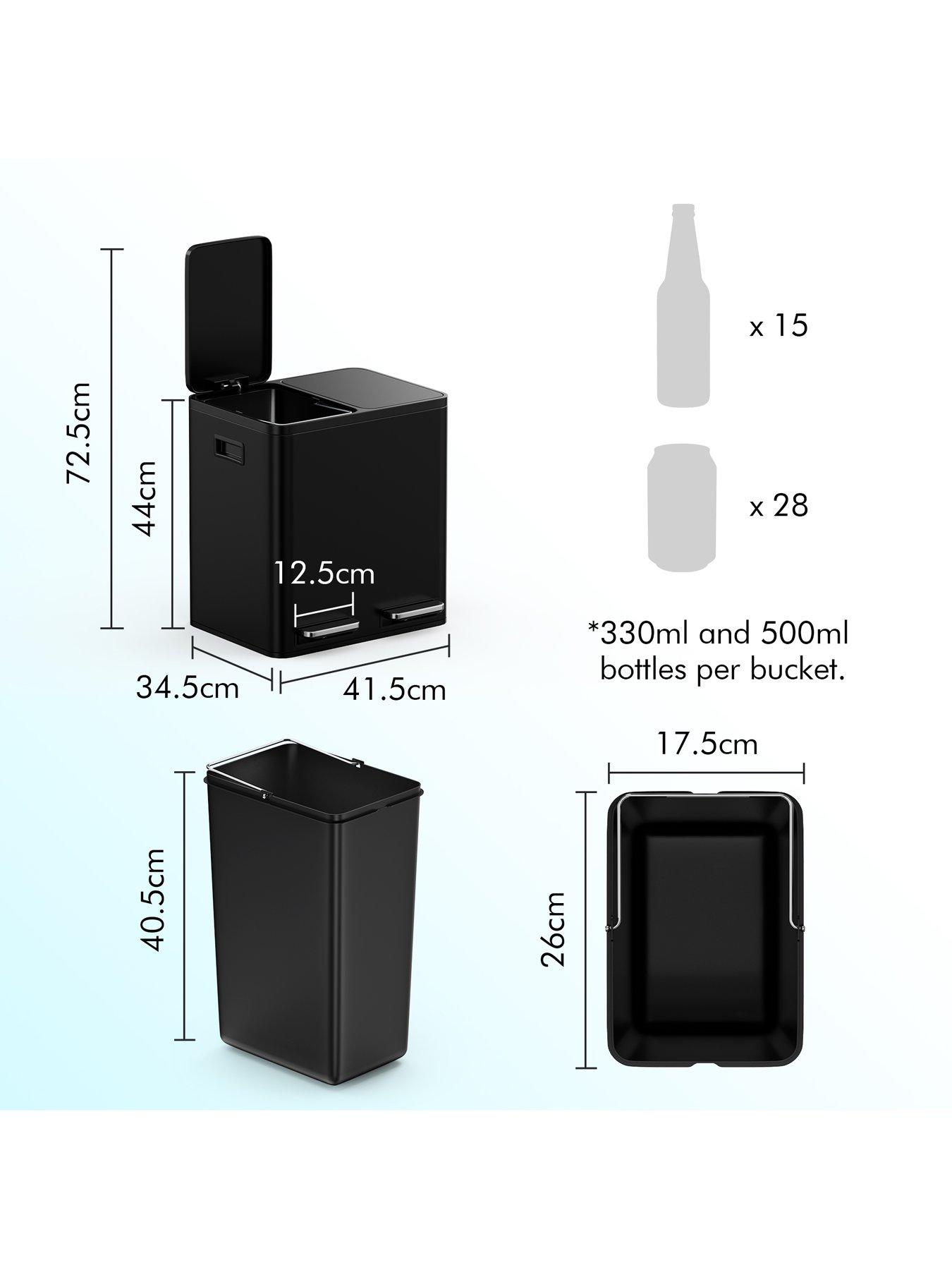 Image 3 of 7 of Vonshef 30l Matte Black Double Bin