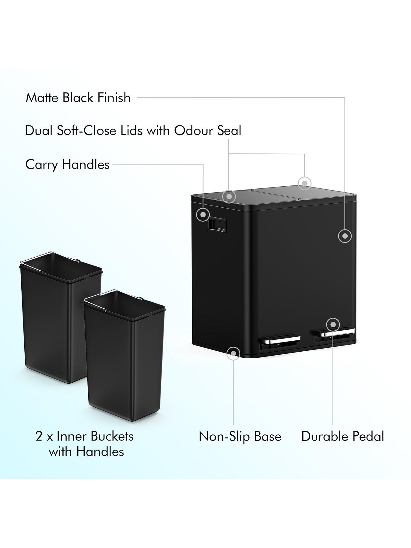 Image 6 of 7 of Vonshef 30l Matte Black Double Bin