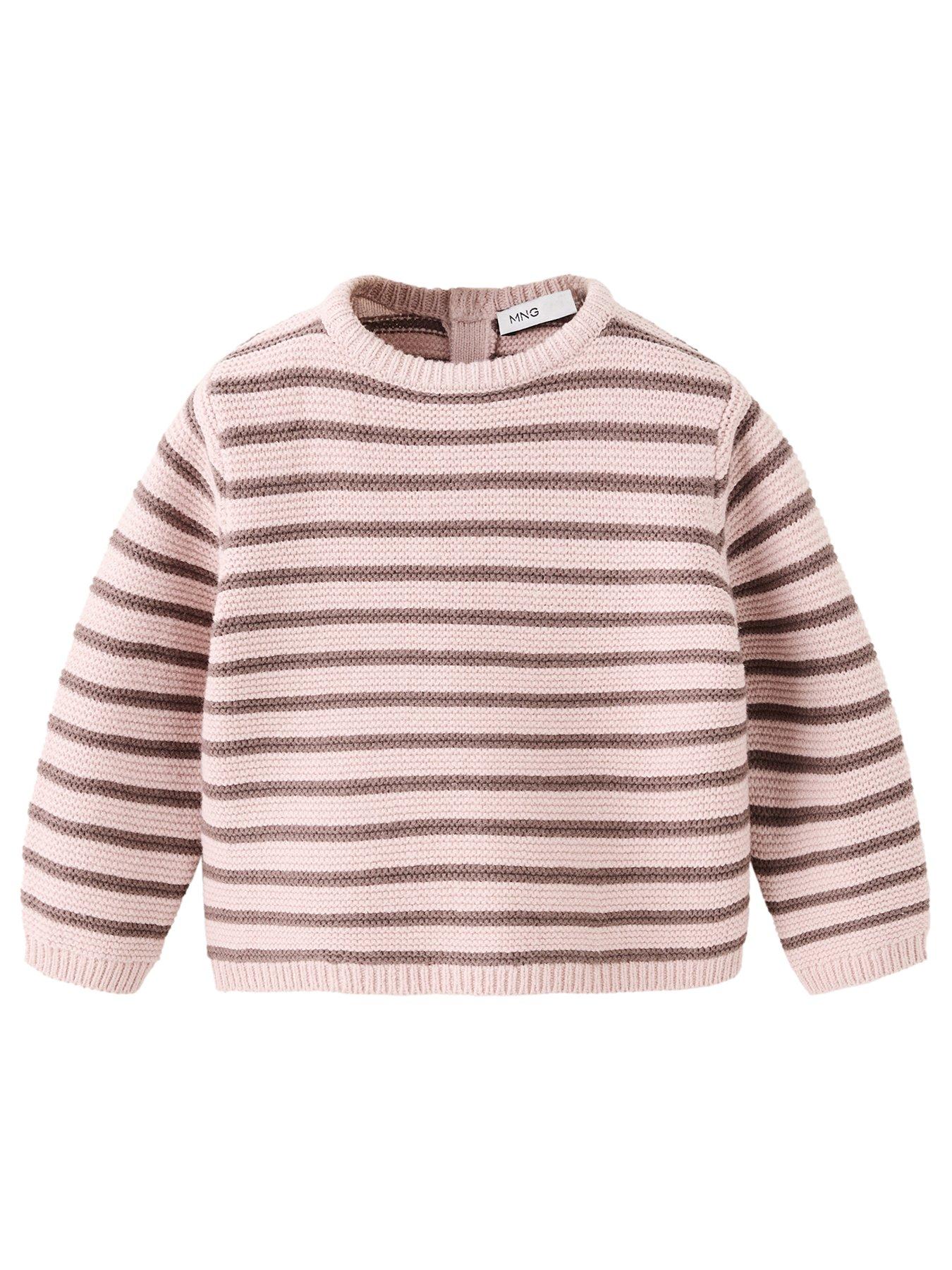 Mango Baby Girls Stripe Knitted Jumper - Pink