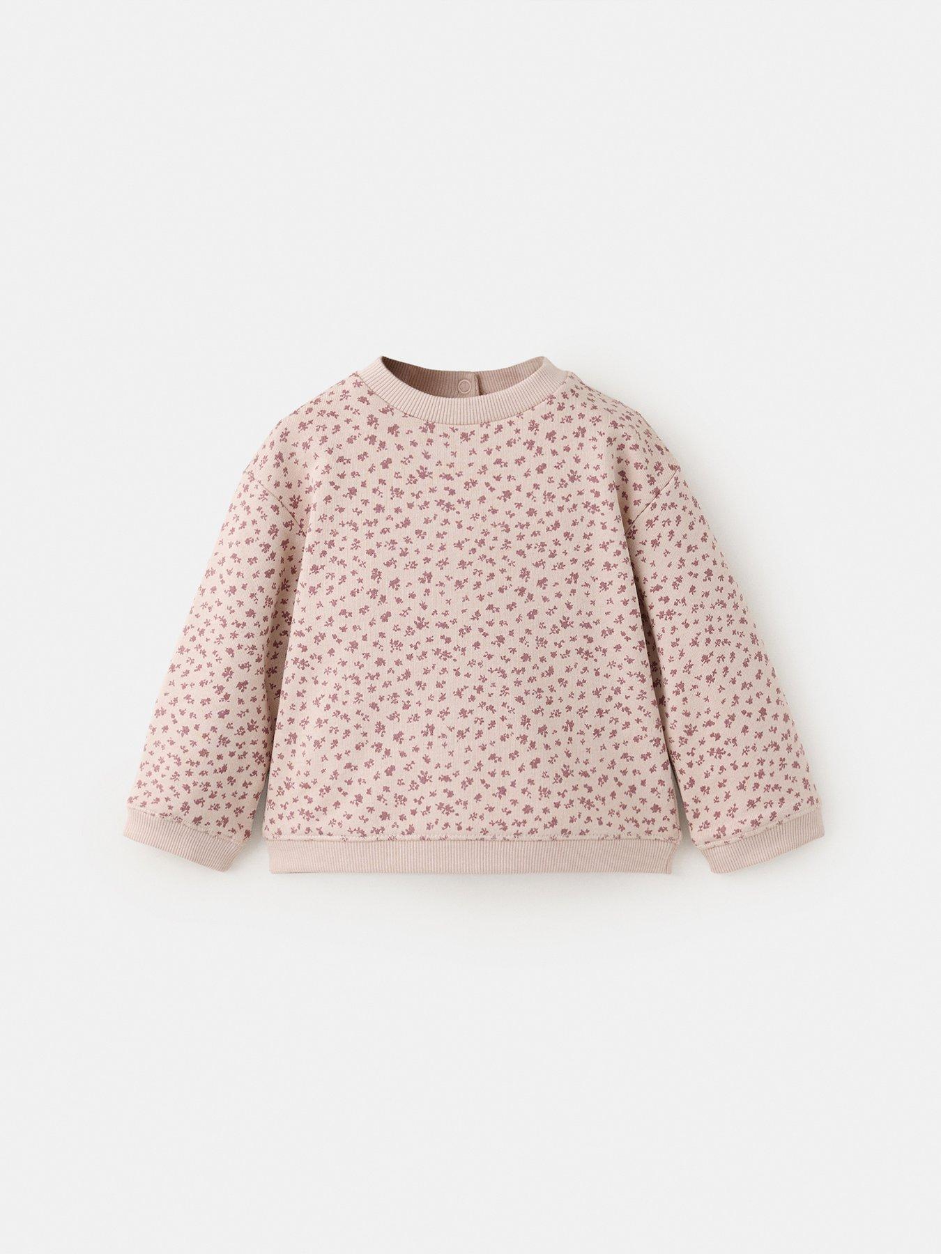 Image 1 of 4 of Mango Baby Girls Floral Co-ord Sweat - Pink