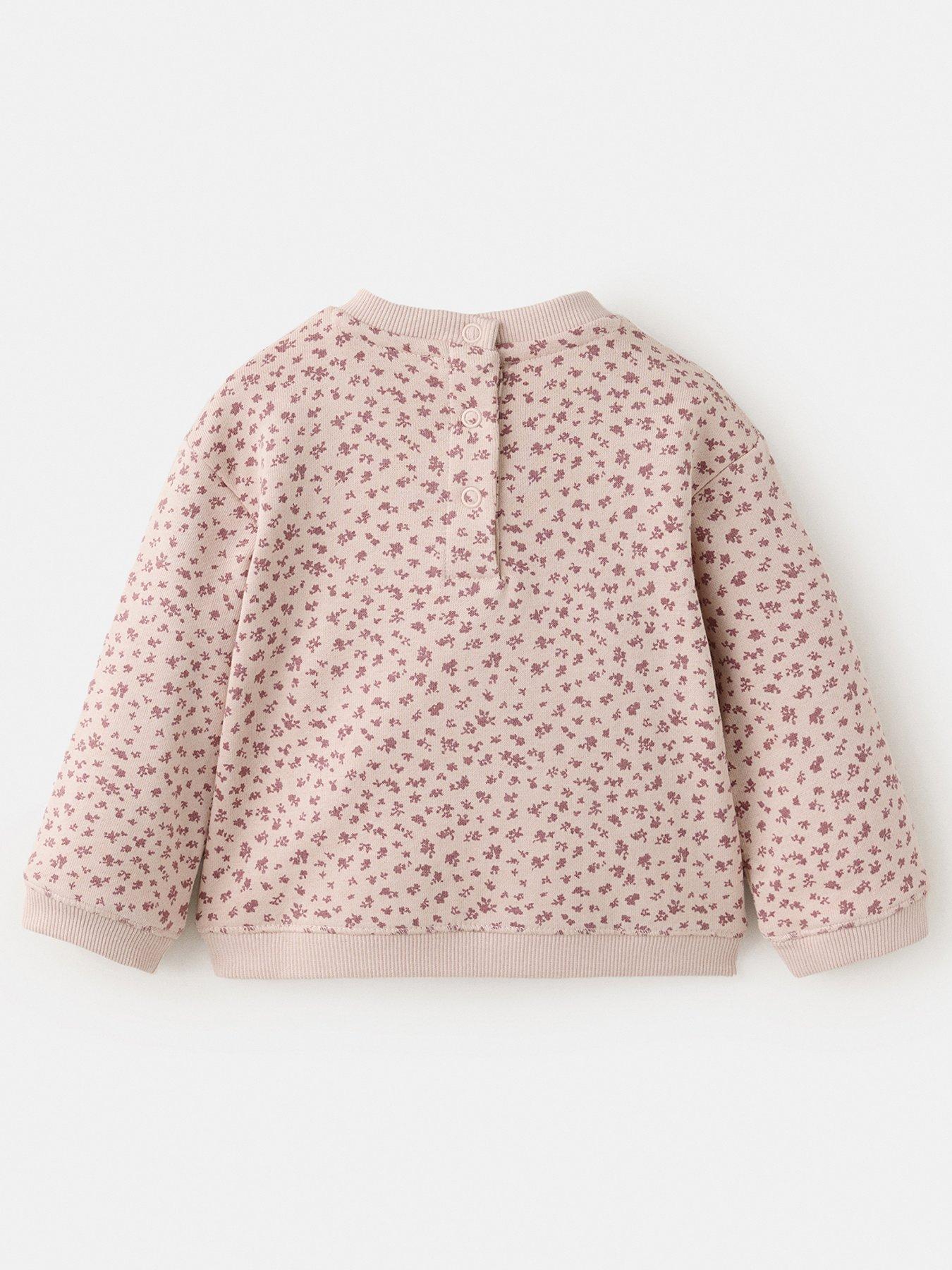 Image 2 of 4 of Mango Baby Girls Floral Co-ord Sweat - Pink