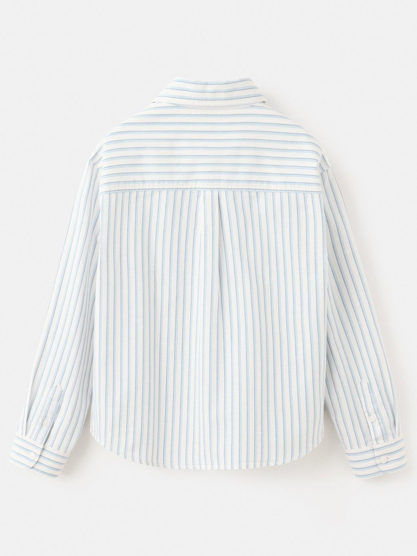 Image 2 of 4 of Mango Boys Stripe Long Sleeve Shirt - Blue