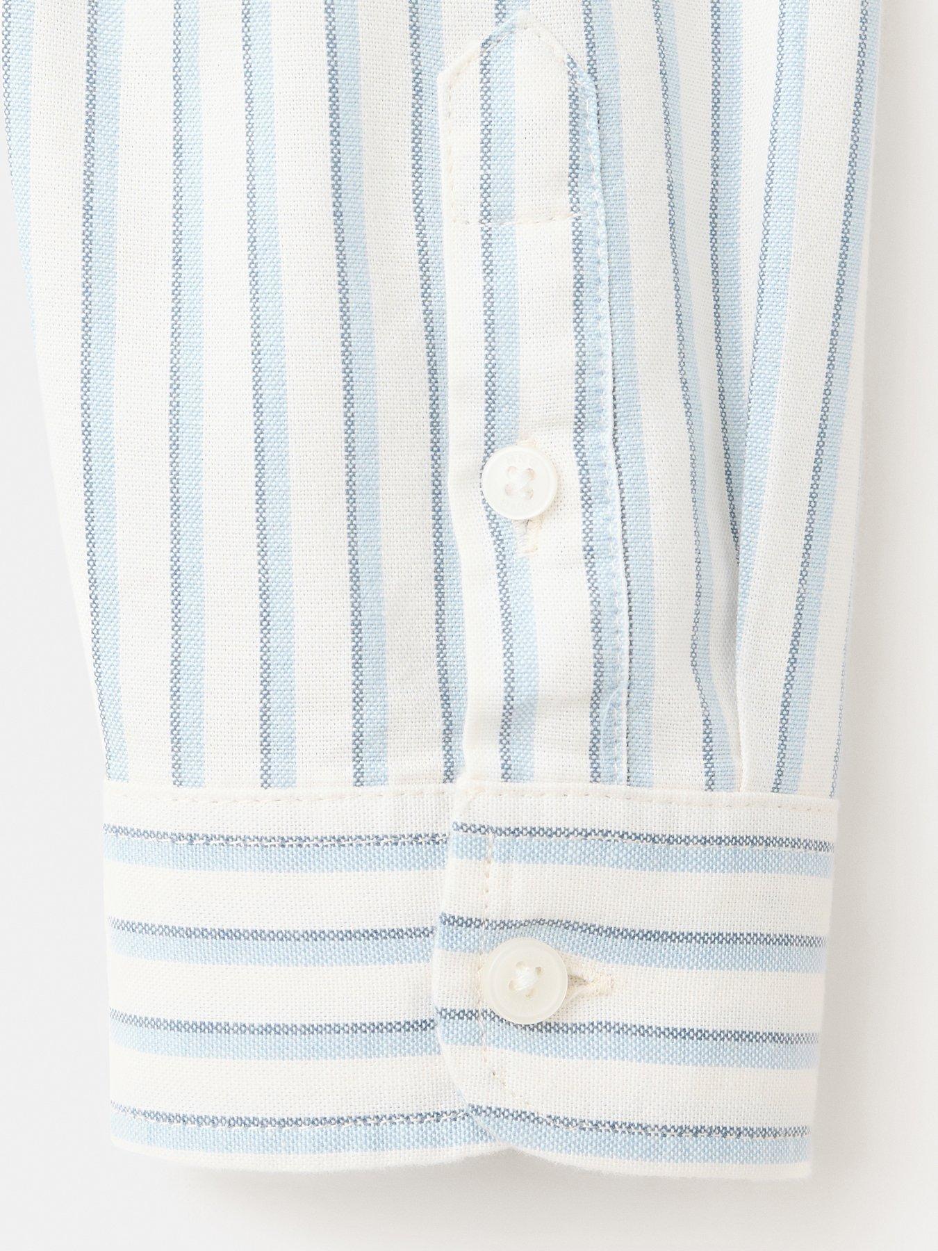 Image 3 of 4 of Mango Boys Stripe Long Sleeve Shirt - Blue