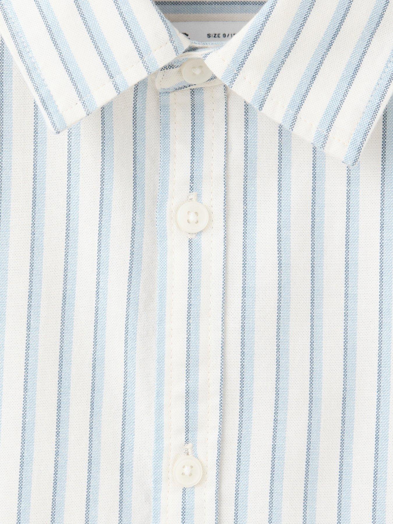 Image 4 of 4 of Mango Boys Stripe Long Sleeve Shirt - Blue