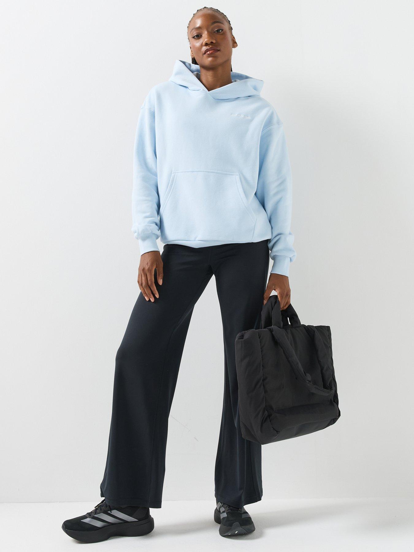 Image 3 of 6 of Gym + Coffee Womens Daily Relaxed Fit Hooded Hoodie - Blue