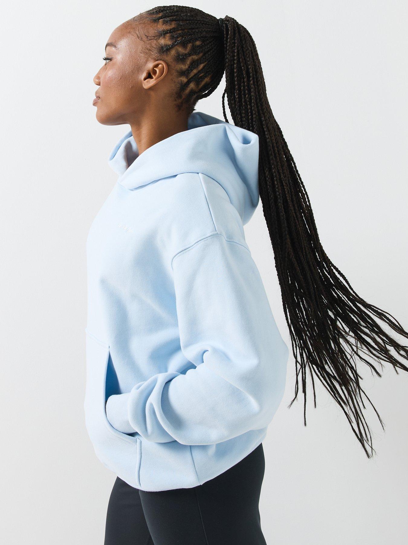 Image 5 of 6 of Gym + Coffee Womens Daily Relaxed Fit Hooded Hoodie - Blue
