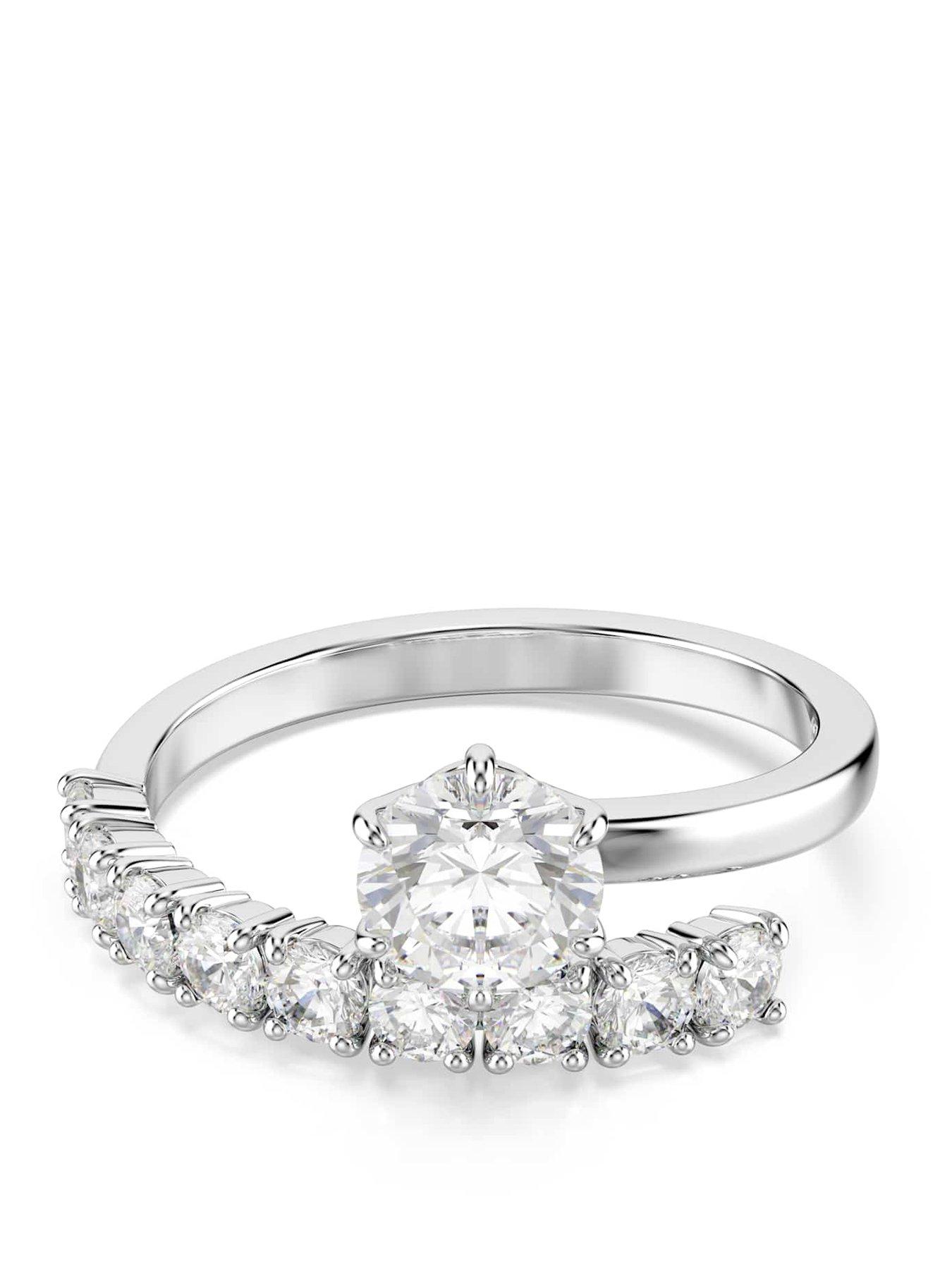 Image 1 of 5 of Swarovski Matrix Open Ring - Silver