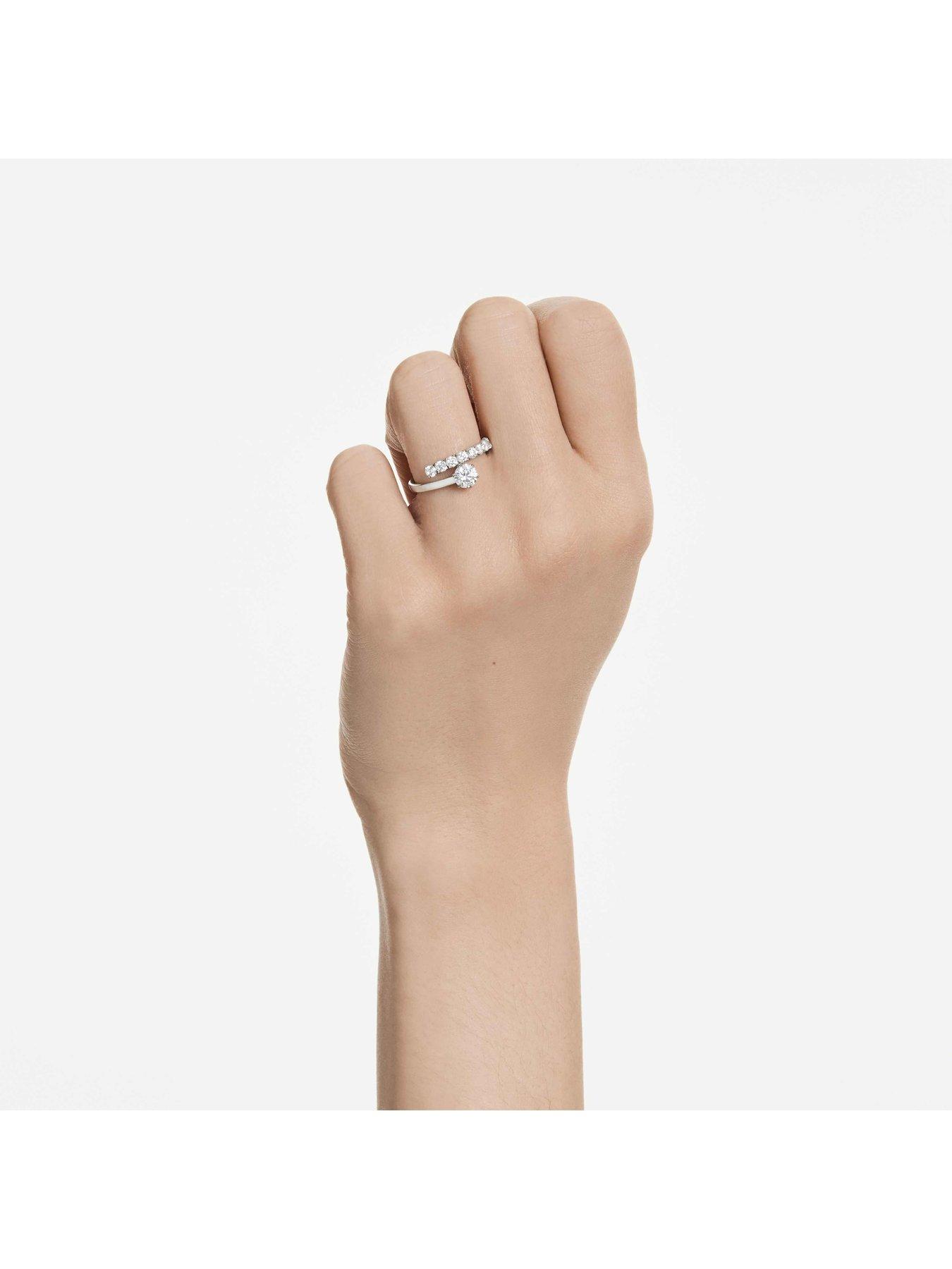Image 2 of 5 of Swarovski Matrix Open Ring - Silver