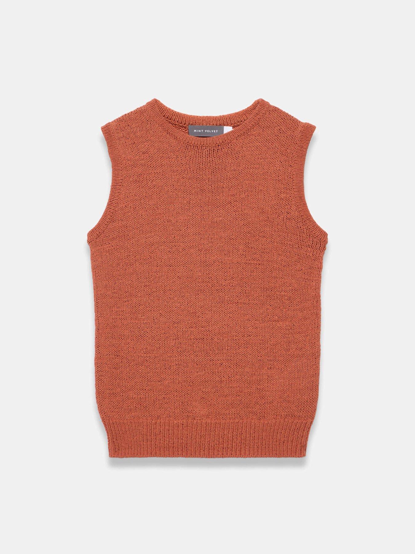 Image 5 of 6 of Mint Velvet Sleeveless Knit Top - Orange