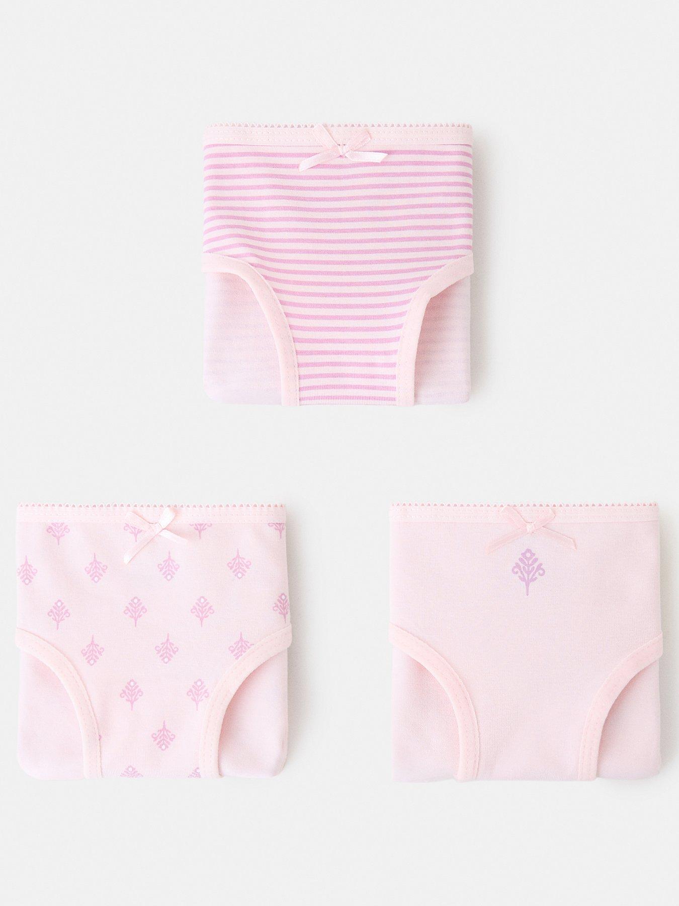 Mango Younger Girls 3 Pack Briefs - Pink