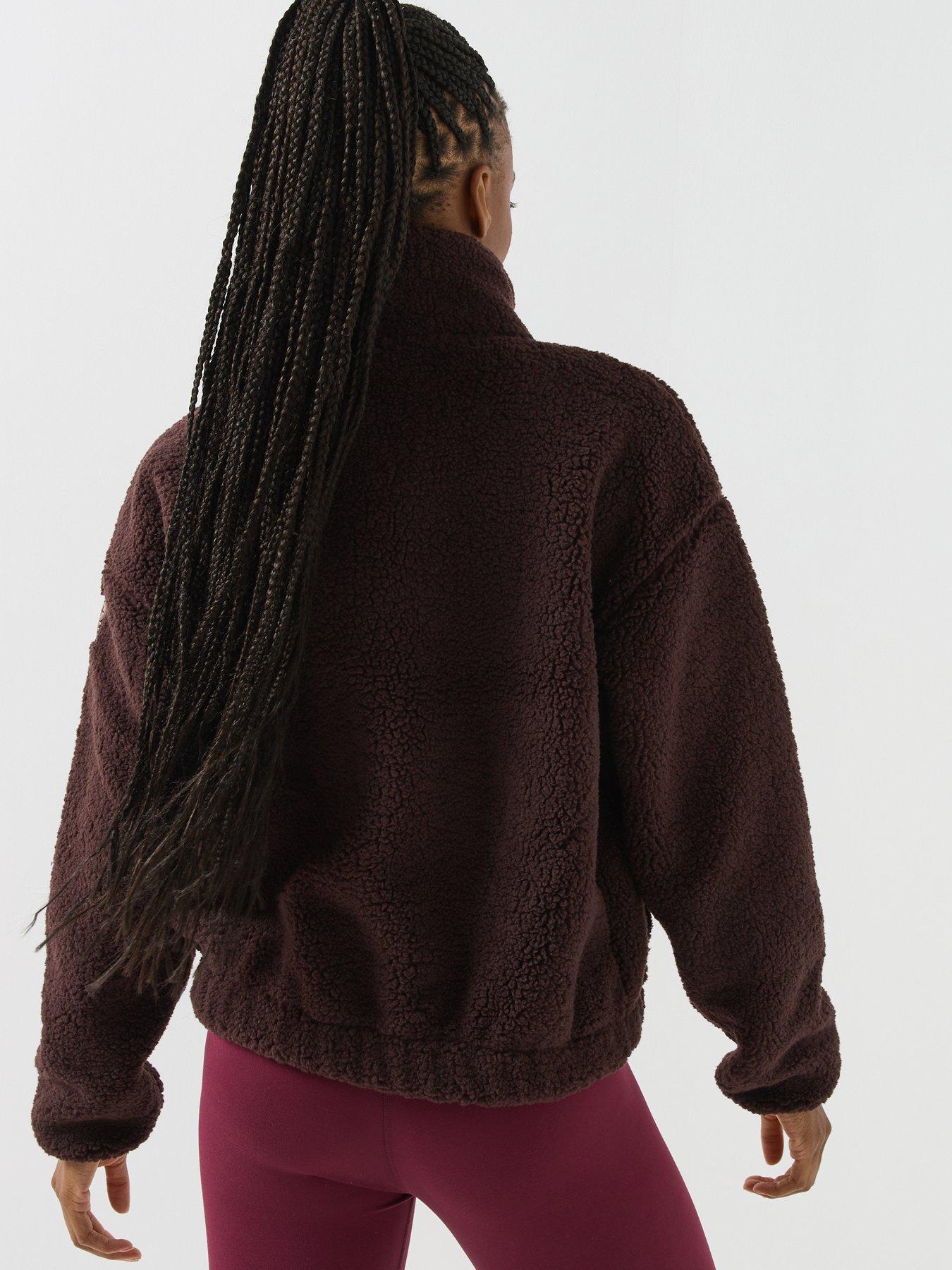 Image 2 of 6 of Gym + Coffee Womens Industry Fleece Half Zip Sports Top - Brown