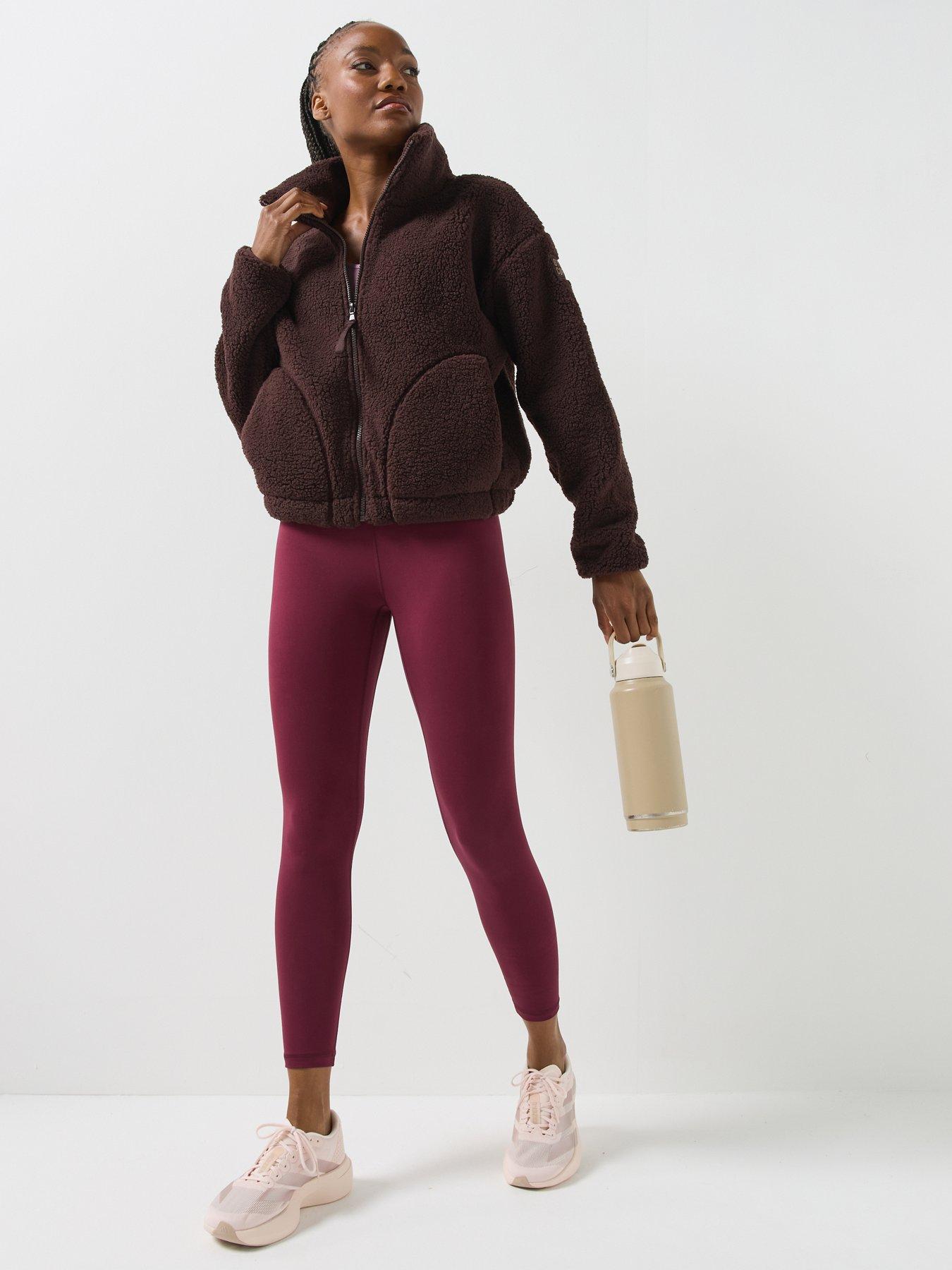 Image 3 of 6 of Gym + Coffee Womens Industry Fleece Half Zip Sports Top - Brown
