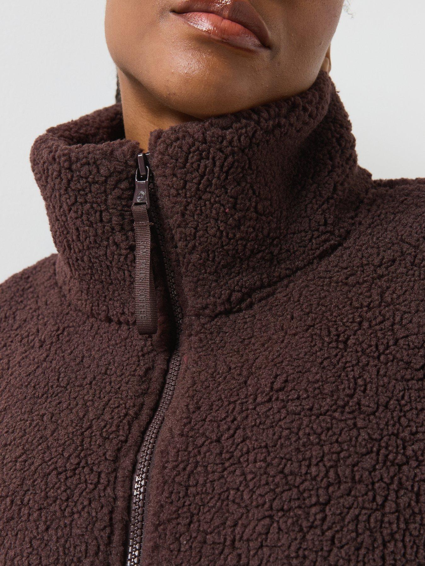 Image 4 of 6 of Gym + Coffee Womens Industry Fleece Half Zip Sports Top - Brown