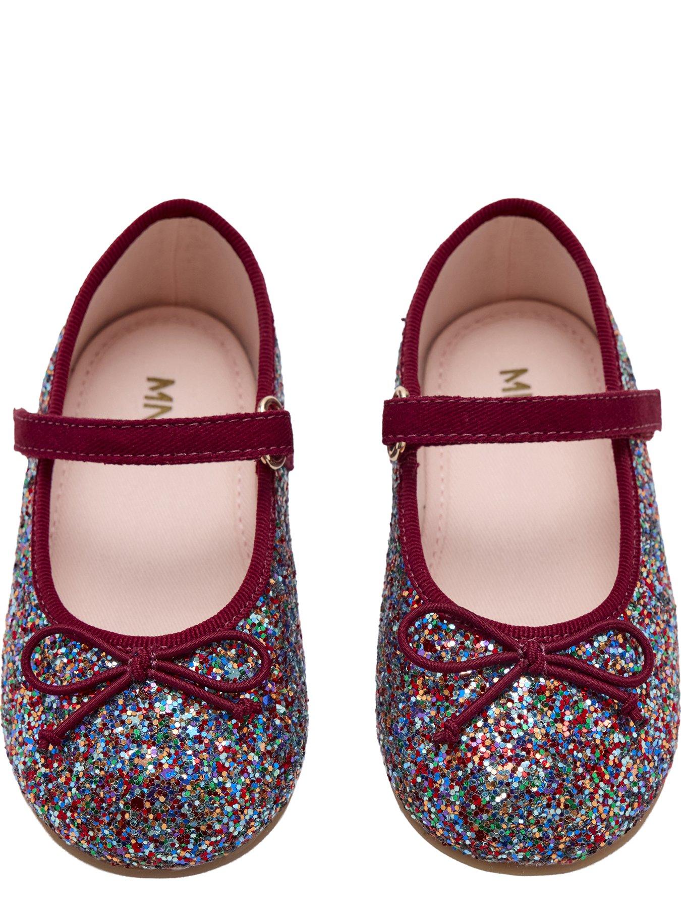 Image 4 of 6 of Mango Younger Girls Sequin Ballet Shoes - Red