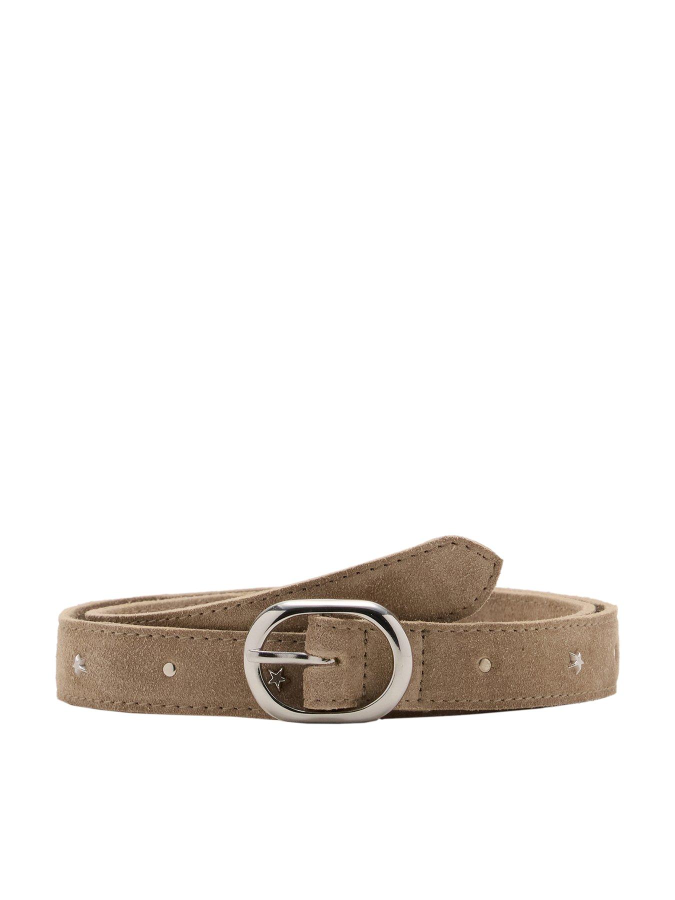 Image 1 of 4 of Mango Girls Star Leather Belt - Beige