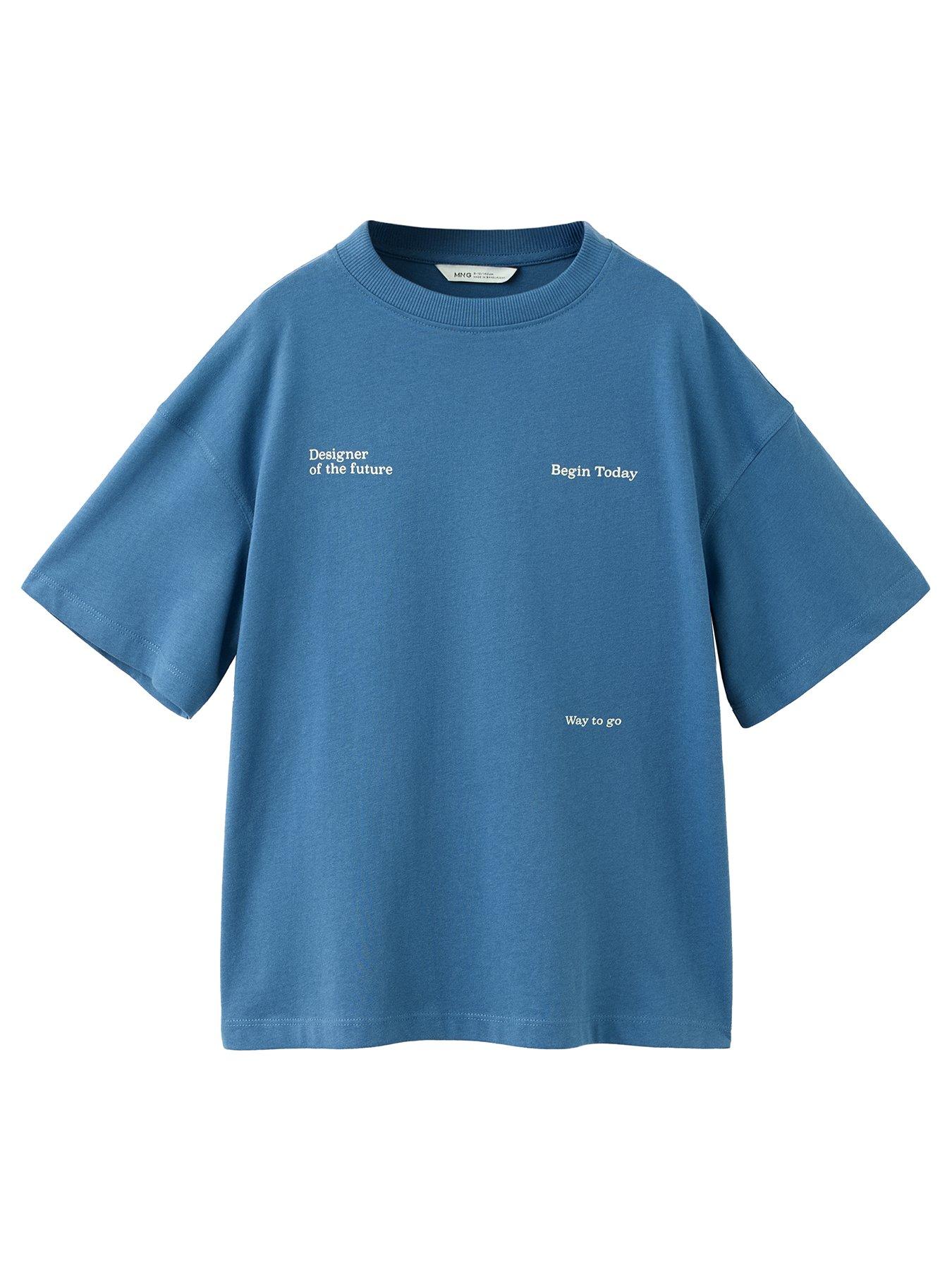 Mango Boys Begin Today Short Sleeve T-Shirt - Blue