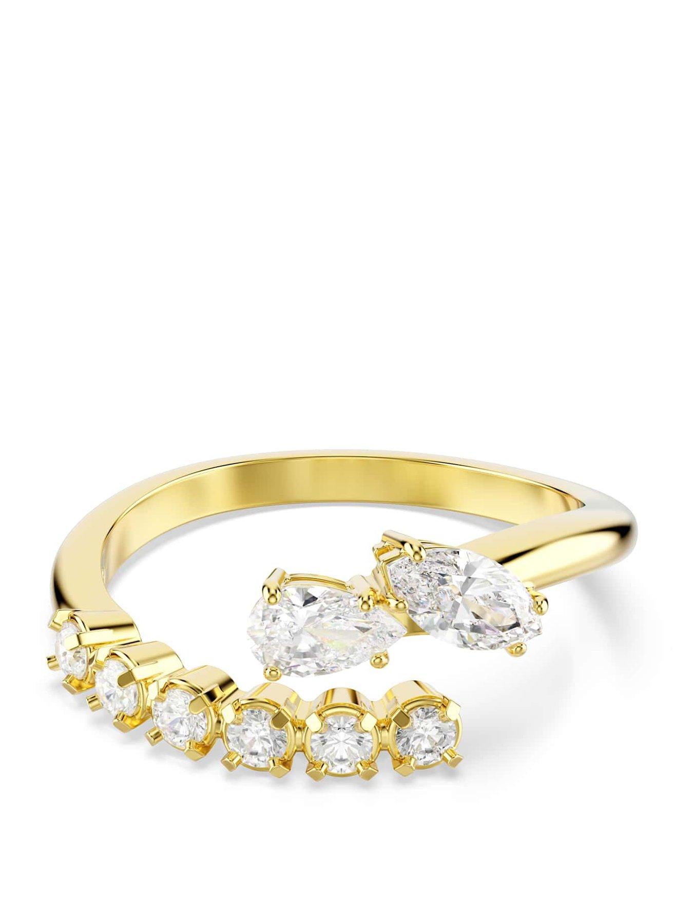 Image 1 of 5 of Swarovski Mesmera Open Cuff Ring - Gold