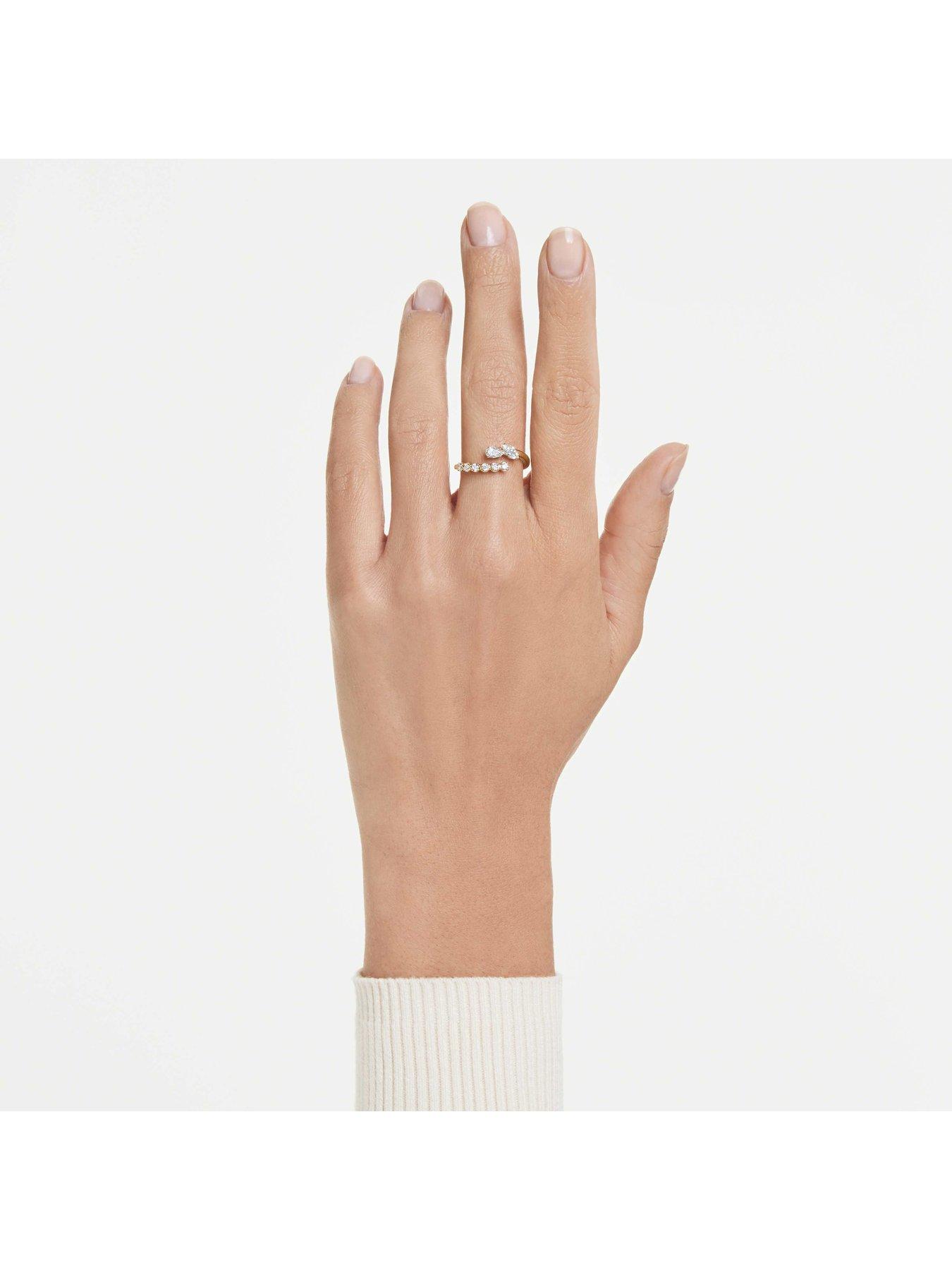 Image 2 of 5 of Swarovski Mesmera Open Cuff Ring - Gold