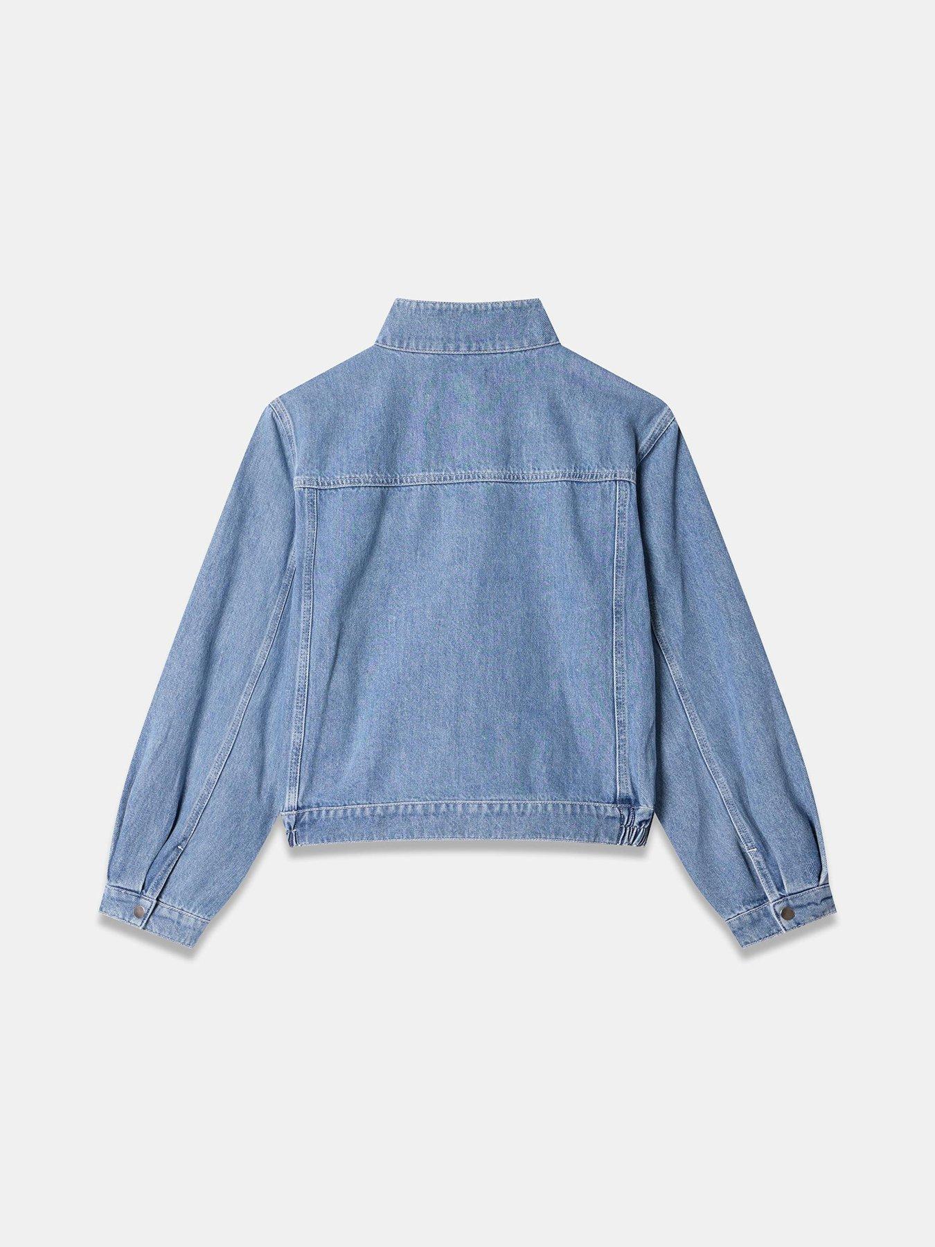 Image 6 of 6 of Mint Velvet Mid Indigo Denim Bomber Jacket - Blue