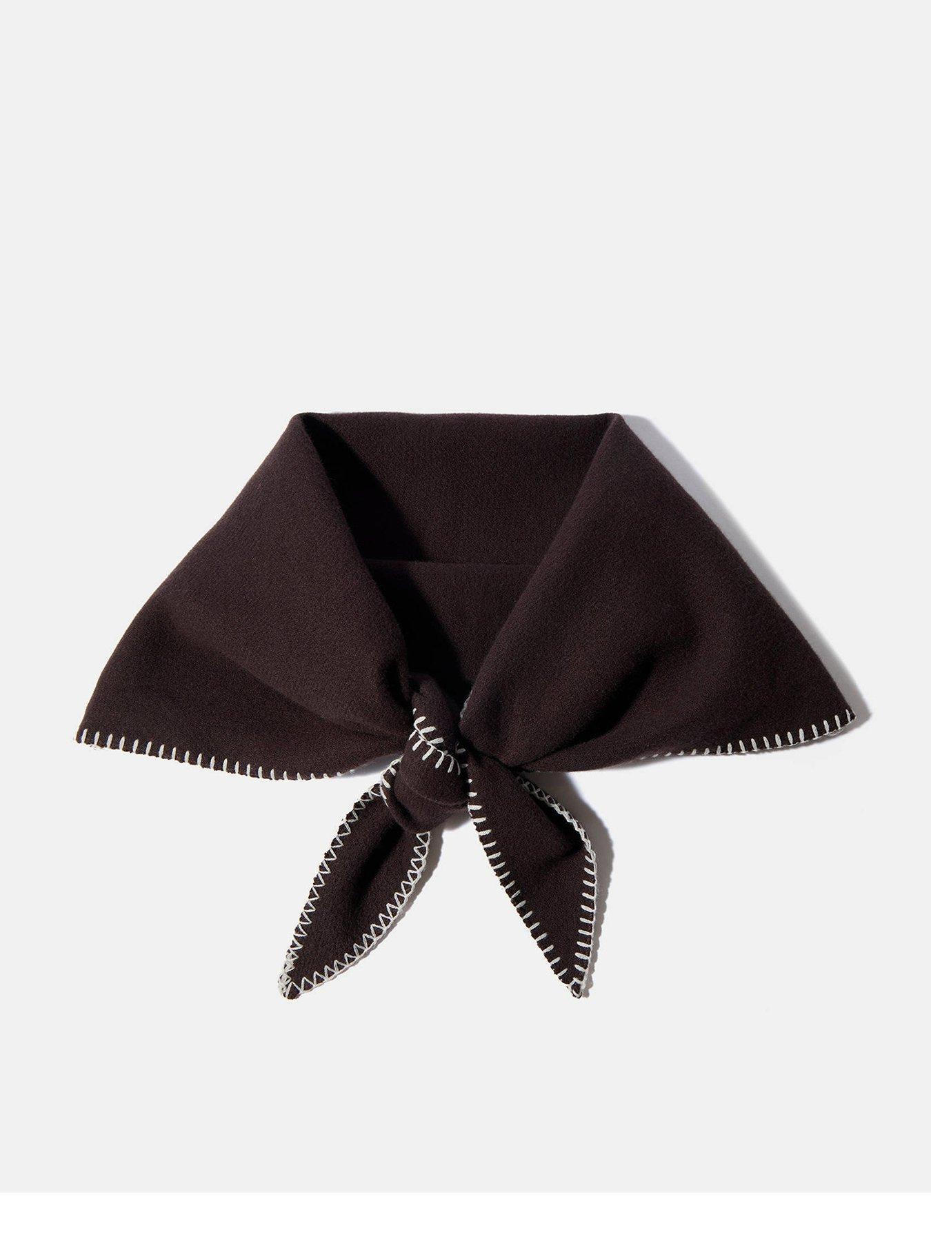 Mint Velvet Chocolate Blanket Stitch Scarf - Brown
