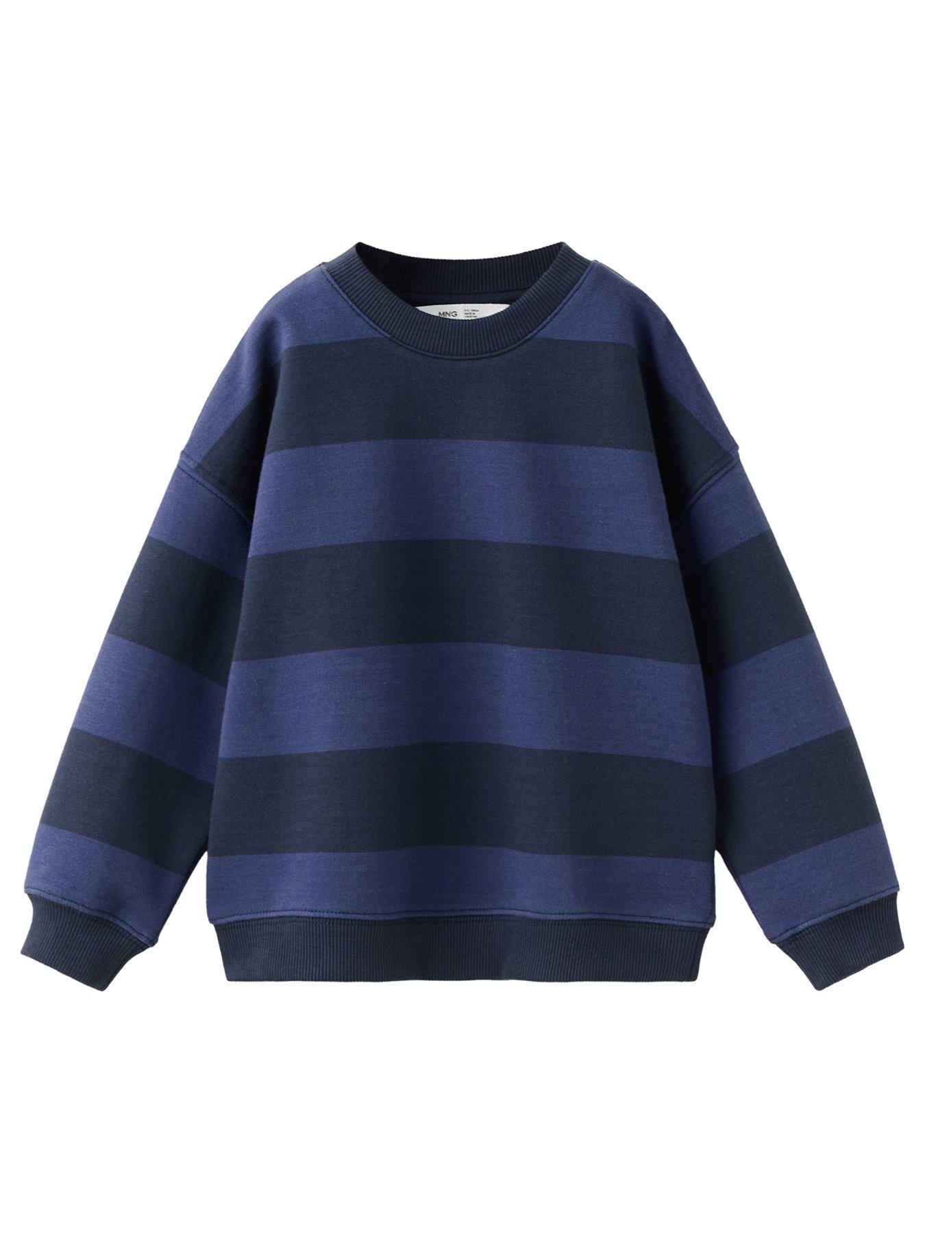 Image 1 of 4 of Mango Younger Boys Stripe Sweat - Navy